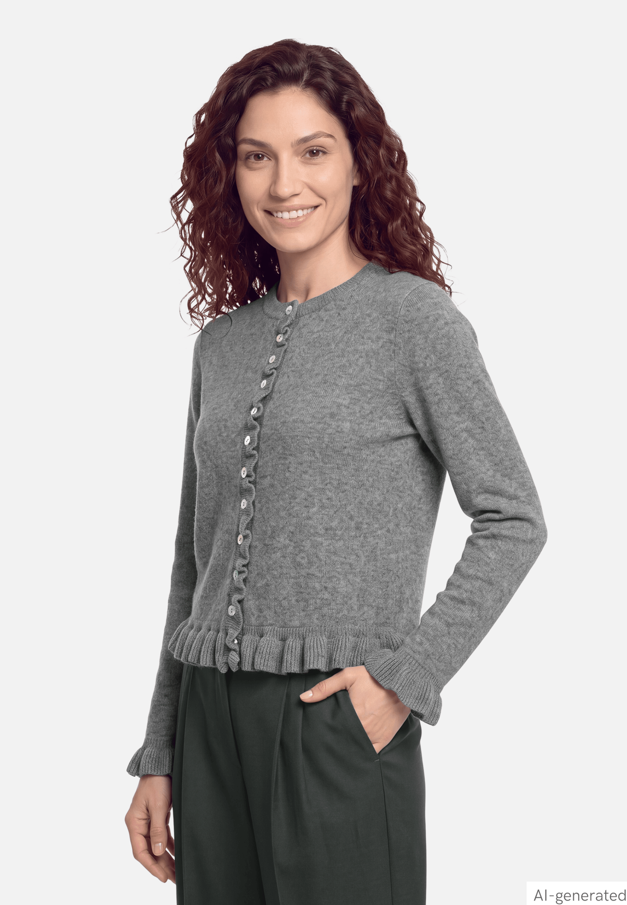 Cardigan mit Rüschen