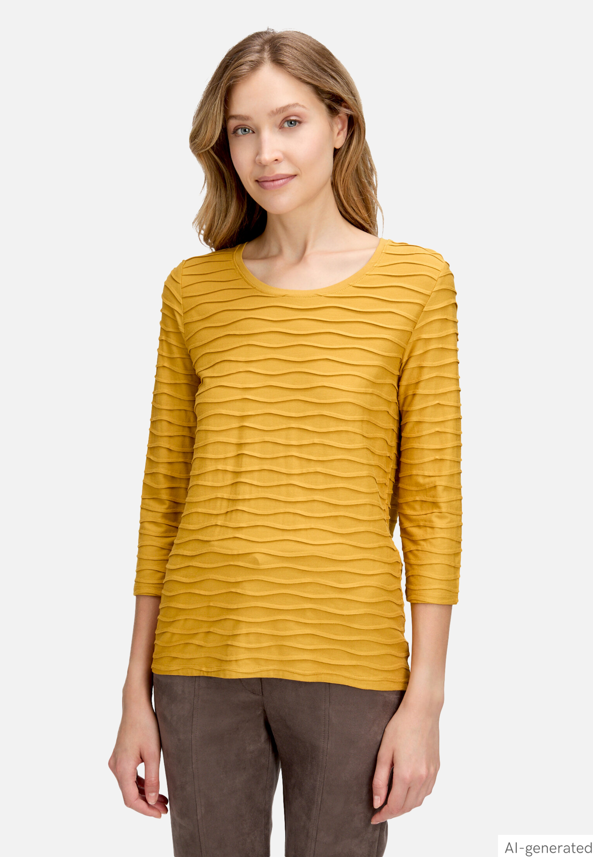 Basic Shirt mit Wellenstruktur