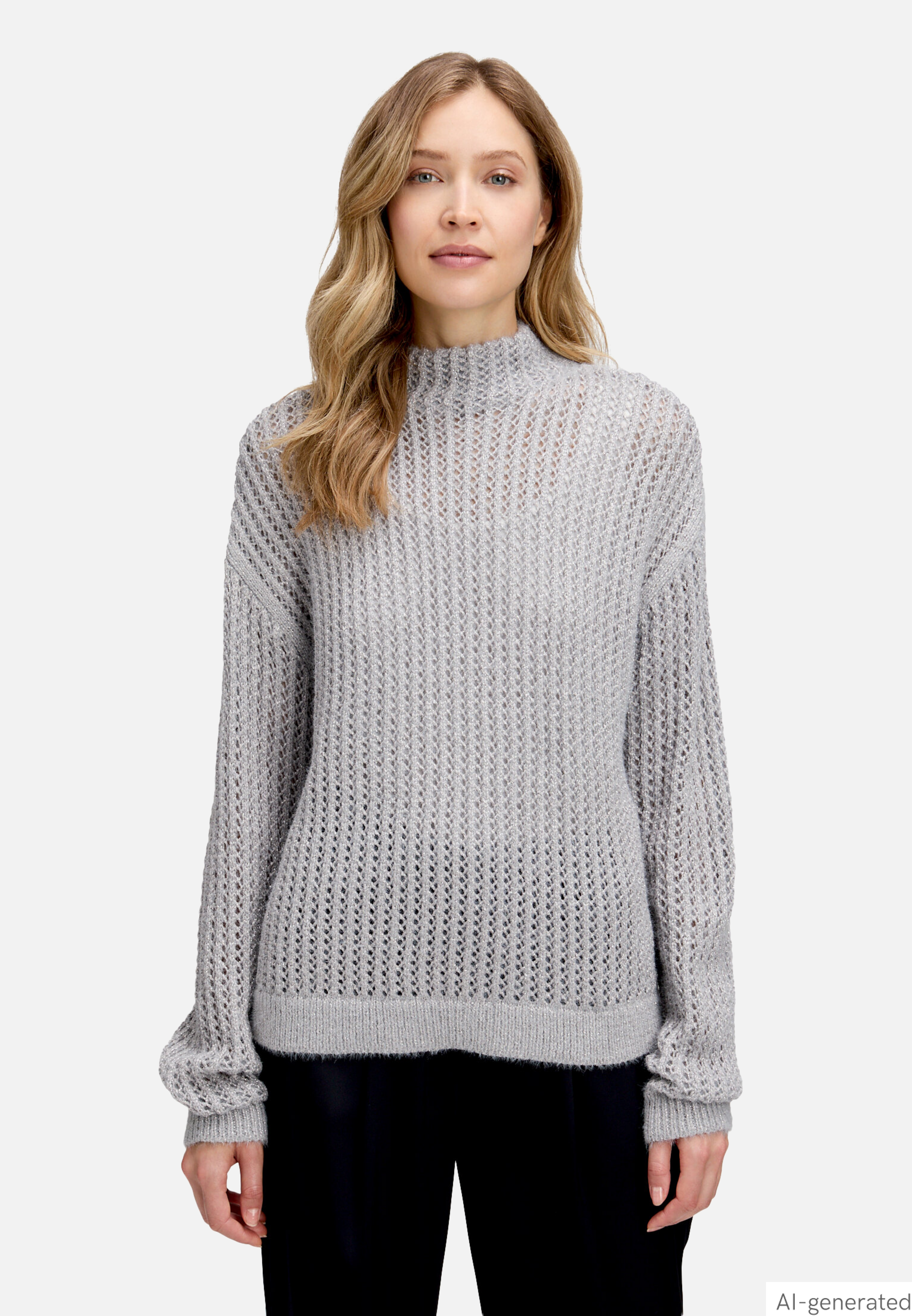 Strickpullover mit hohem Kragen