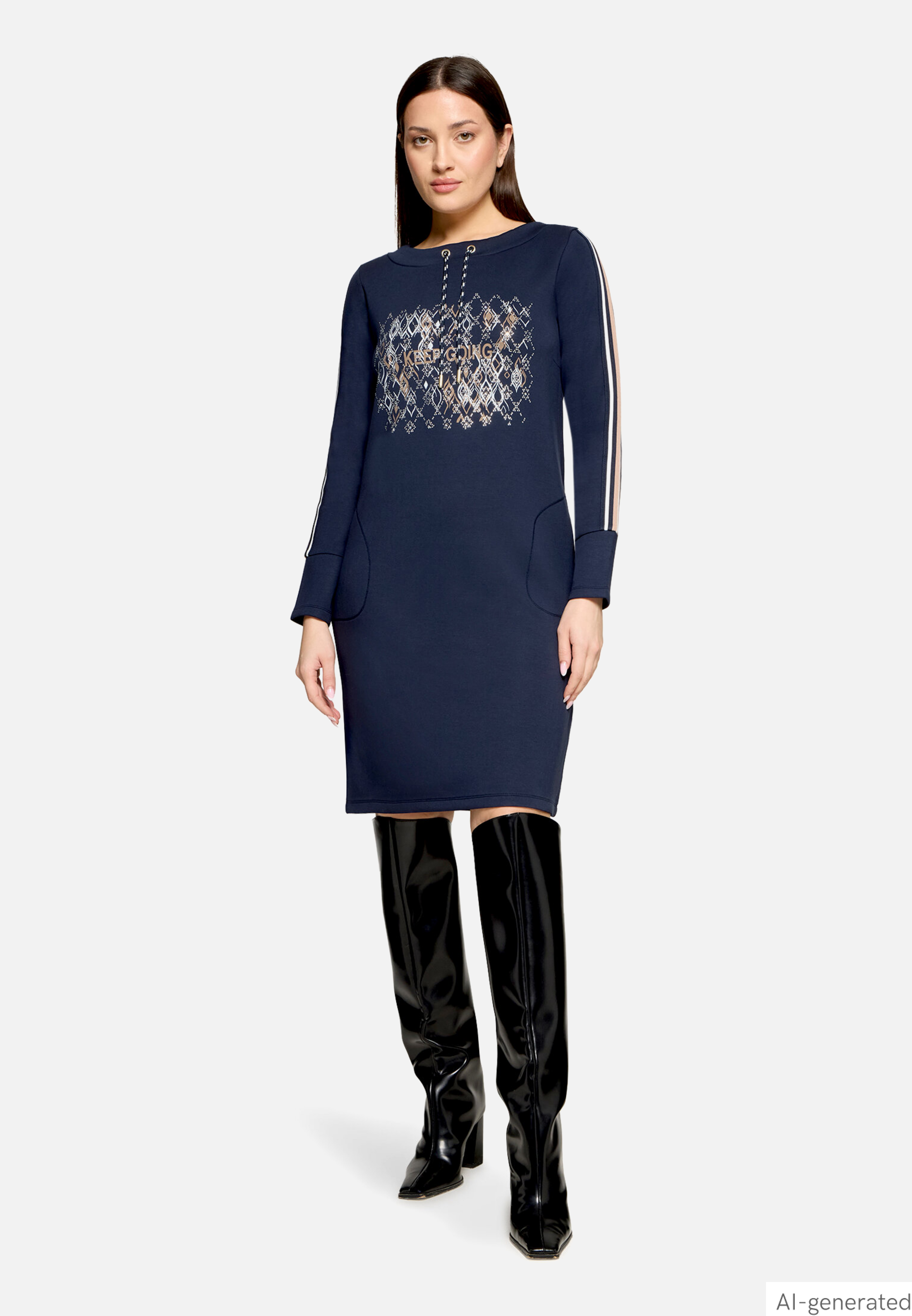 Jerseykleid mit 3/4 Arm