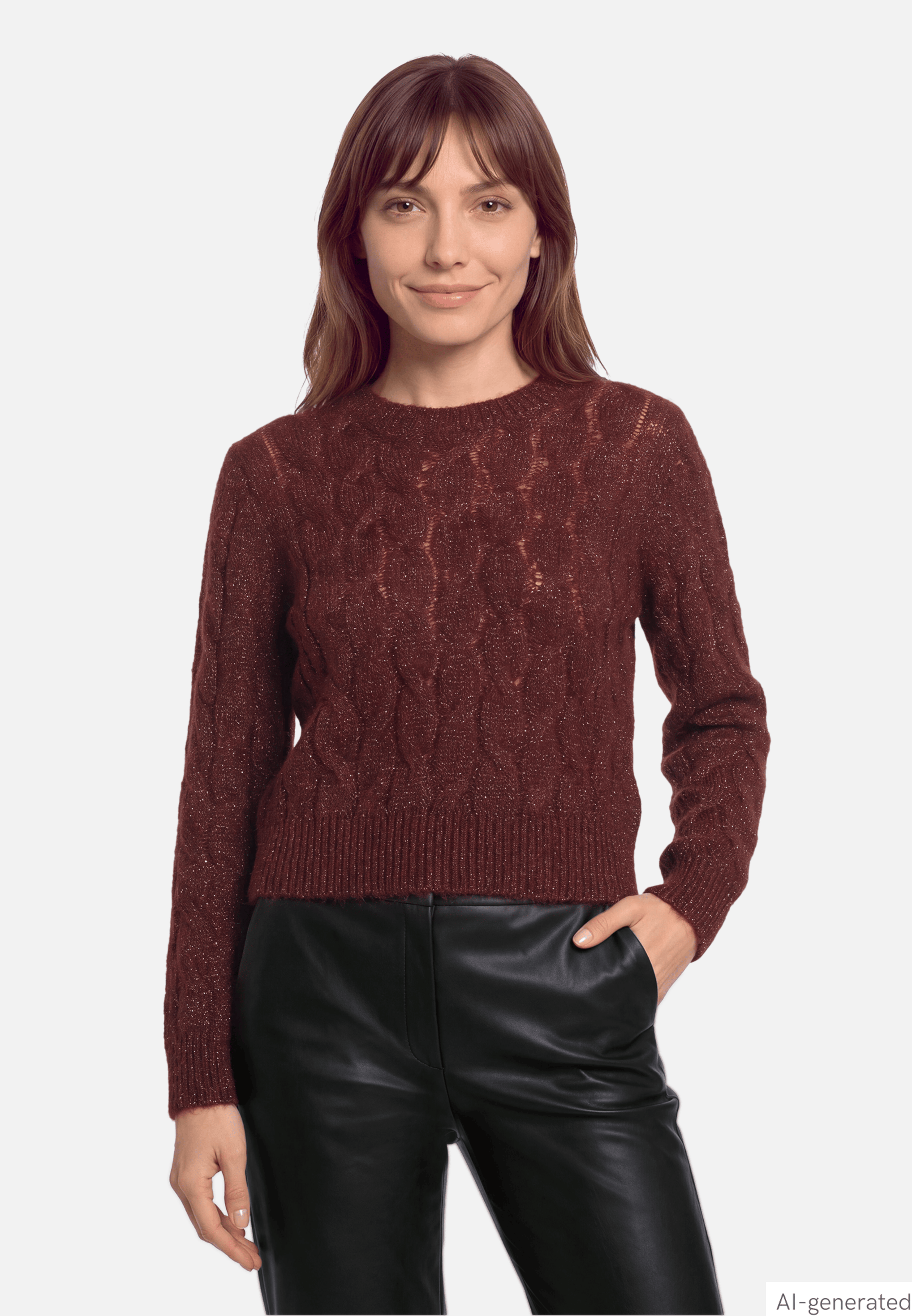 Strickpullover mit Lurexfaden