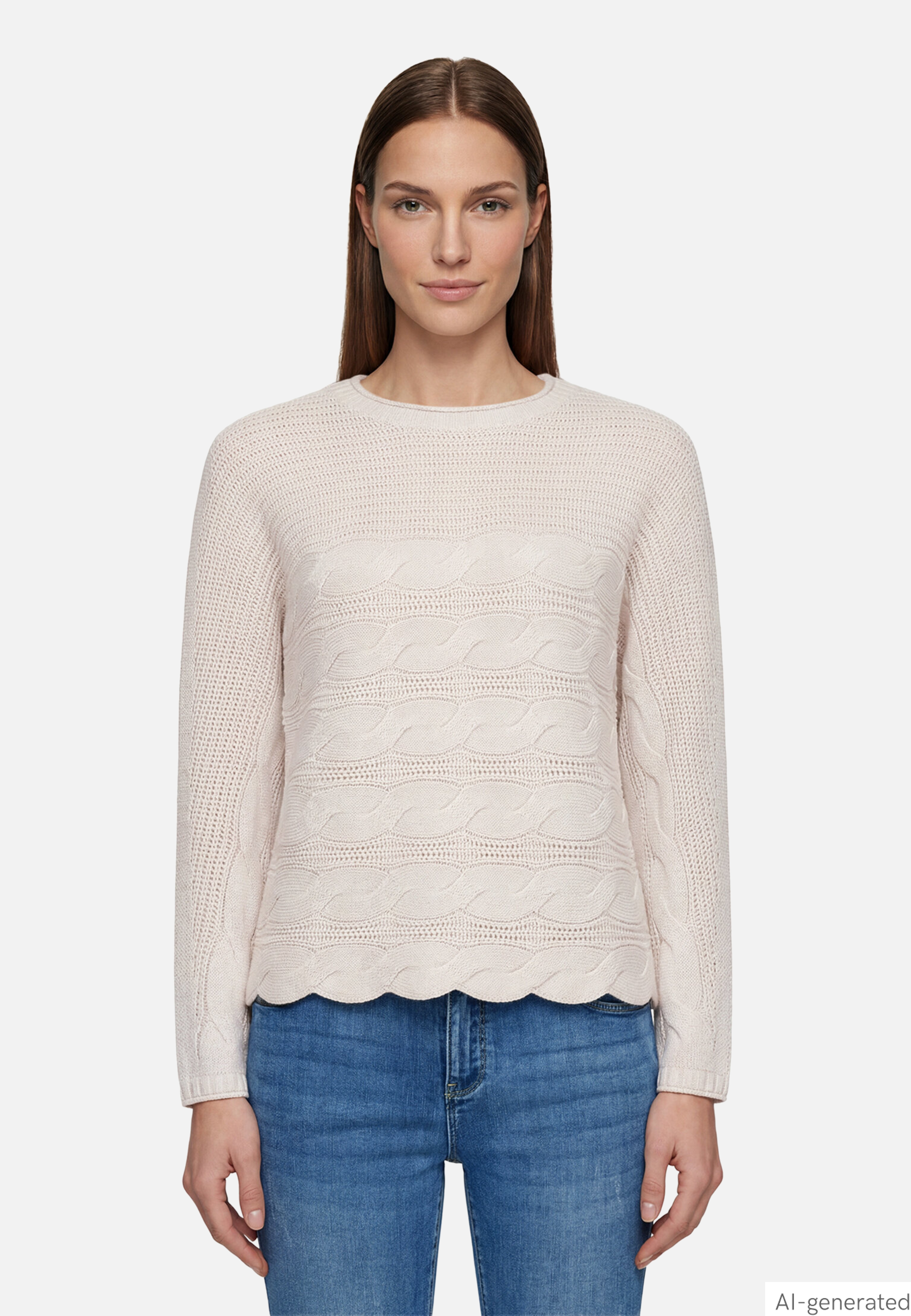 Strickpullover mit Zopfmuster