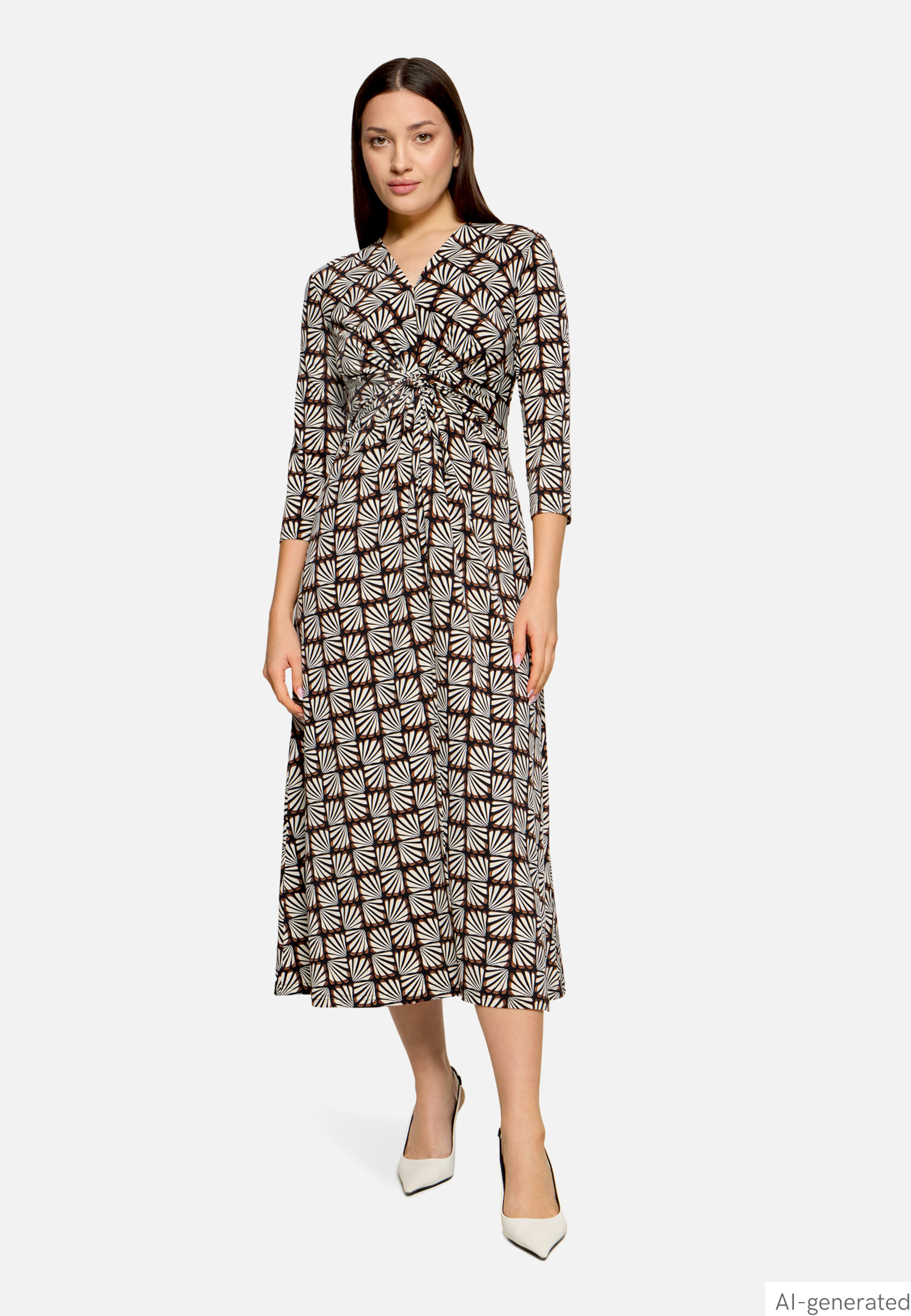 Midikleid mit Raffung