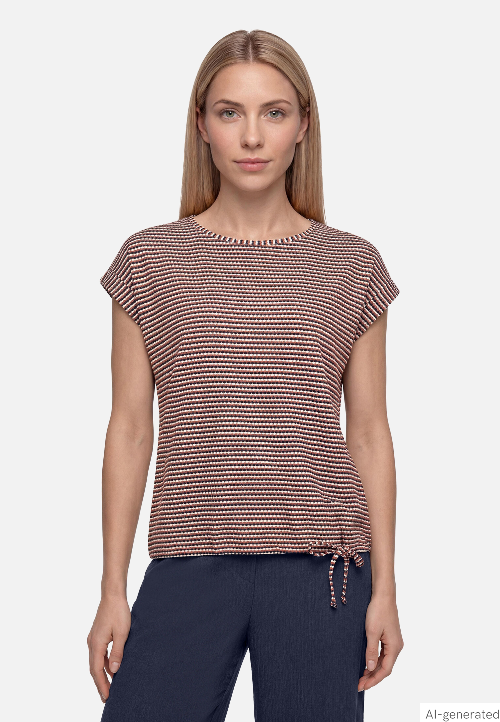 Print-T-Shirt Strukturiert Mit Tunnelzug