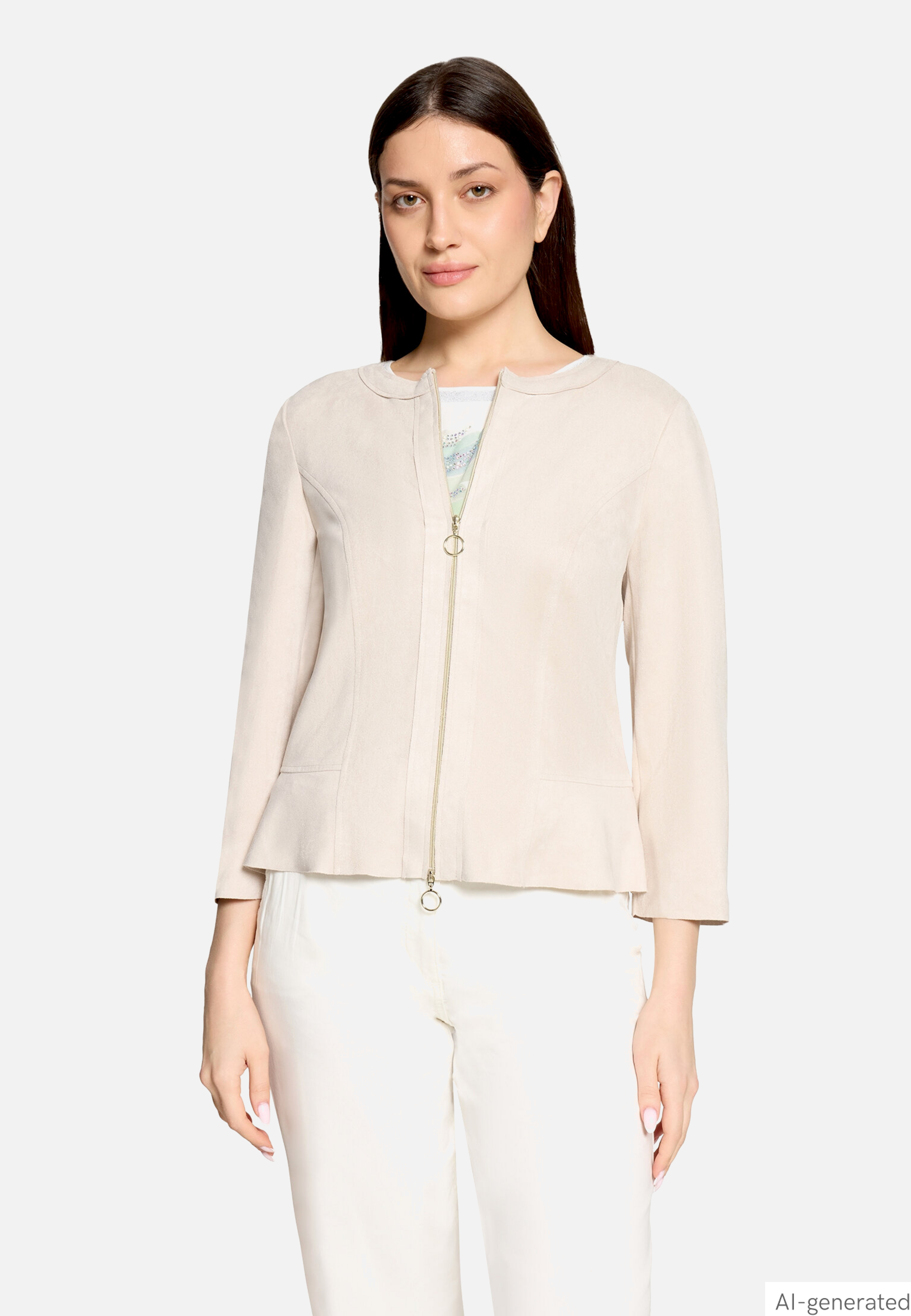 Blazer-Jacke mit Reißverschluss