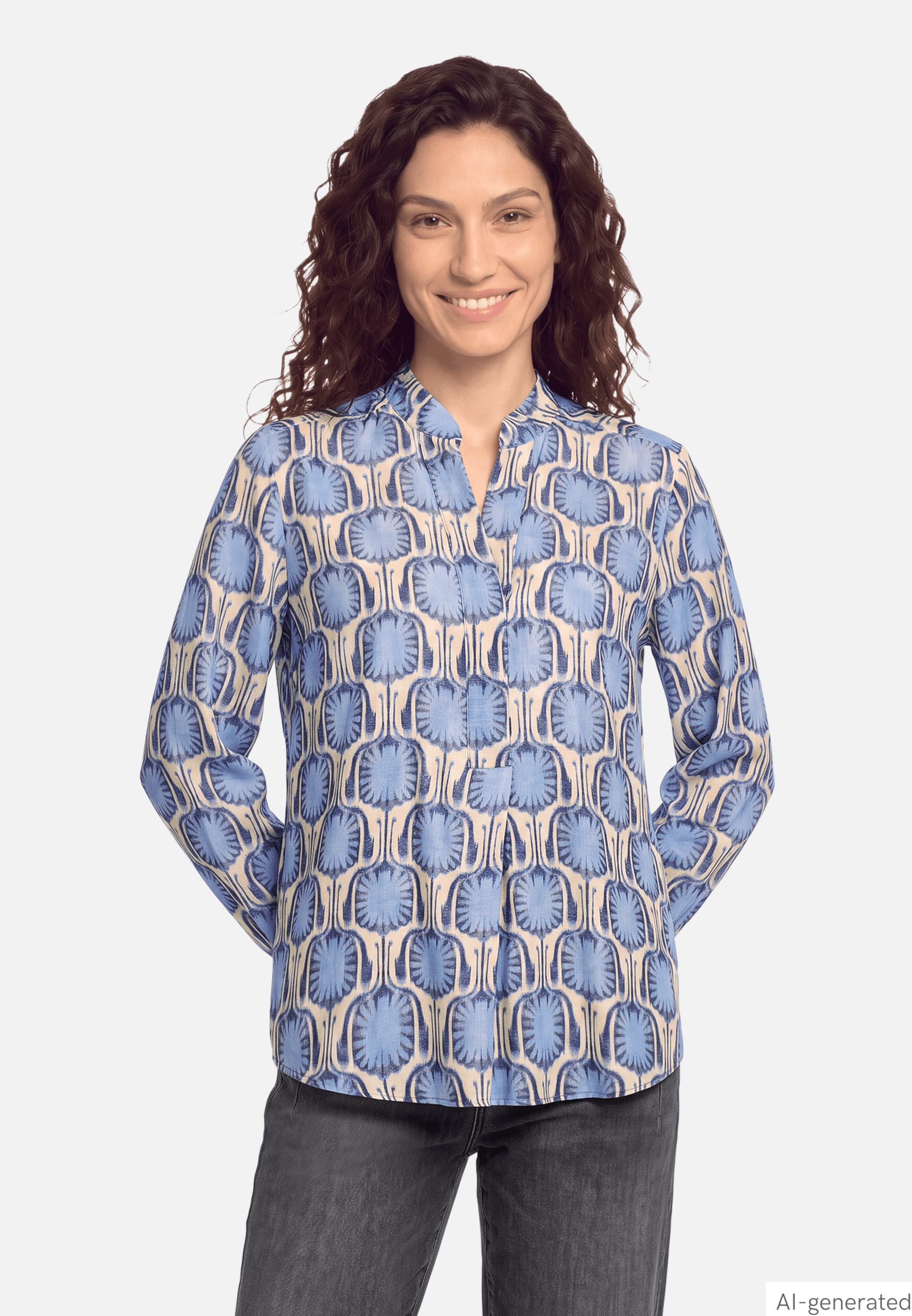 Casual-Bluse mit verdeckter Verschlussleiste