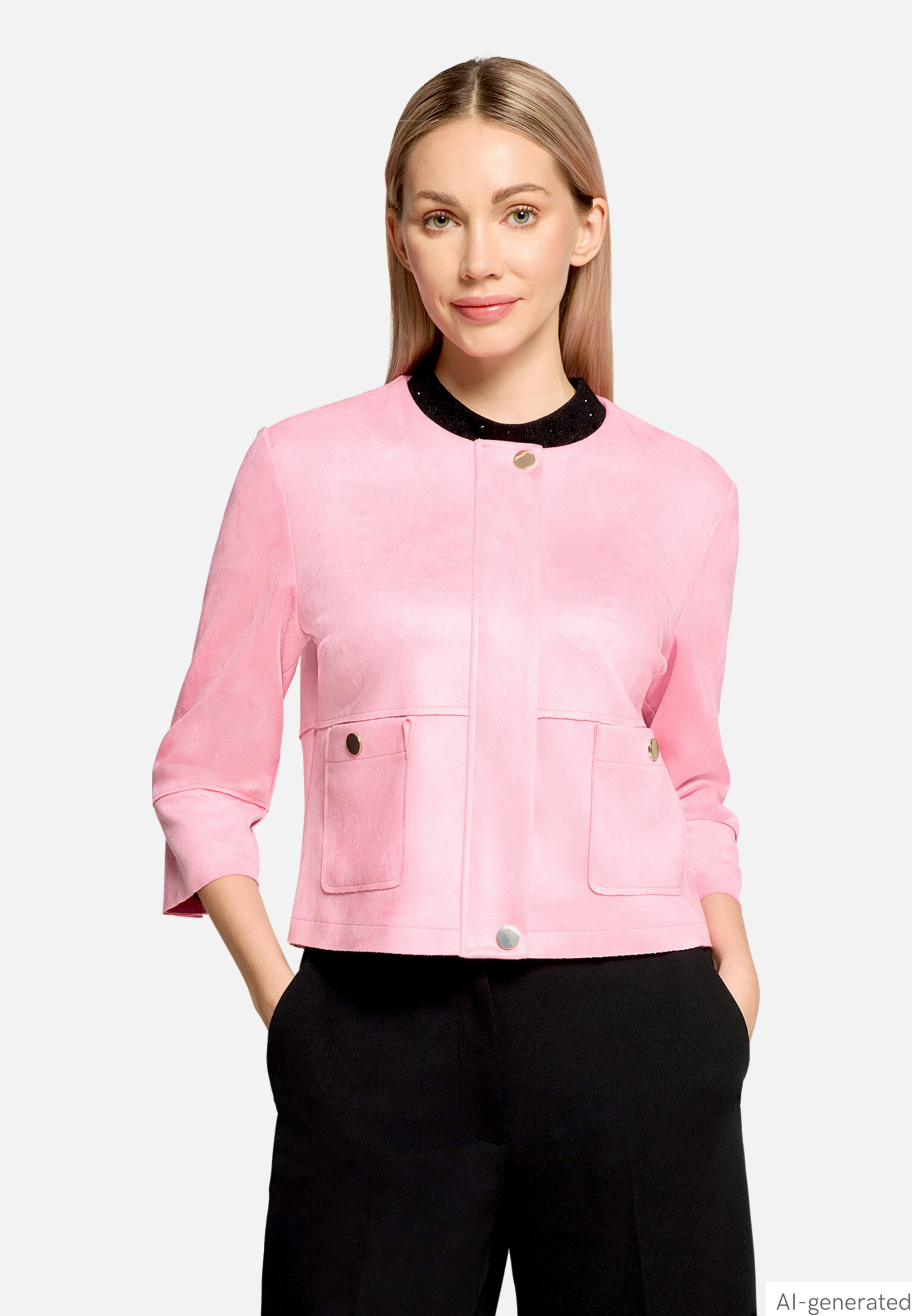 Blazer-Jacke mit aufgesetzten Taschen