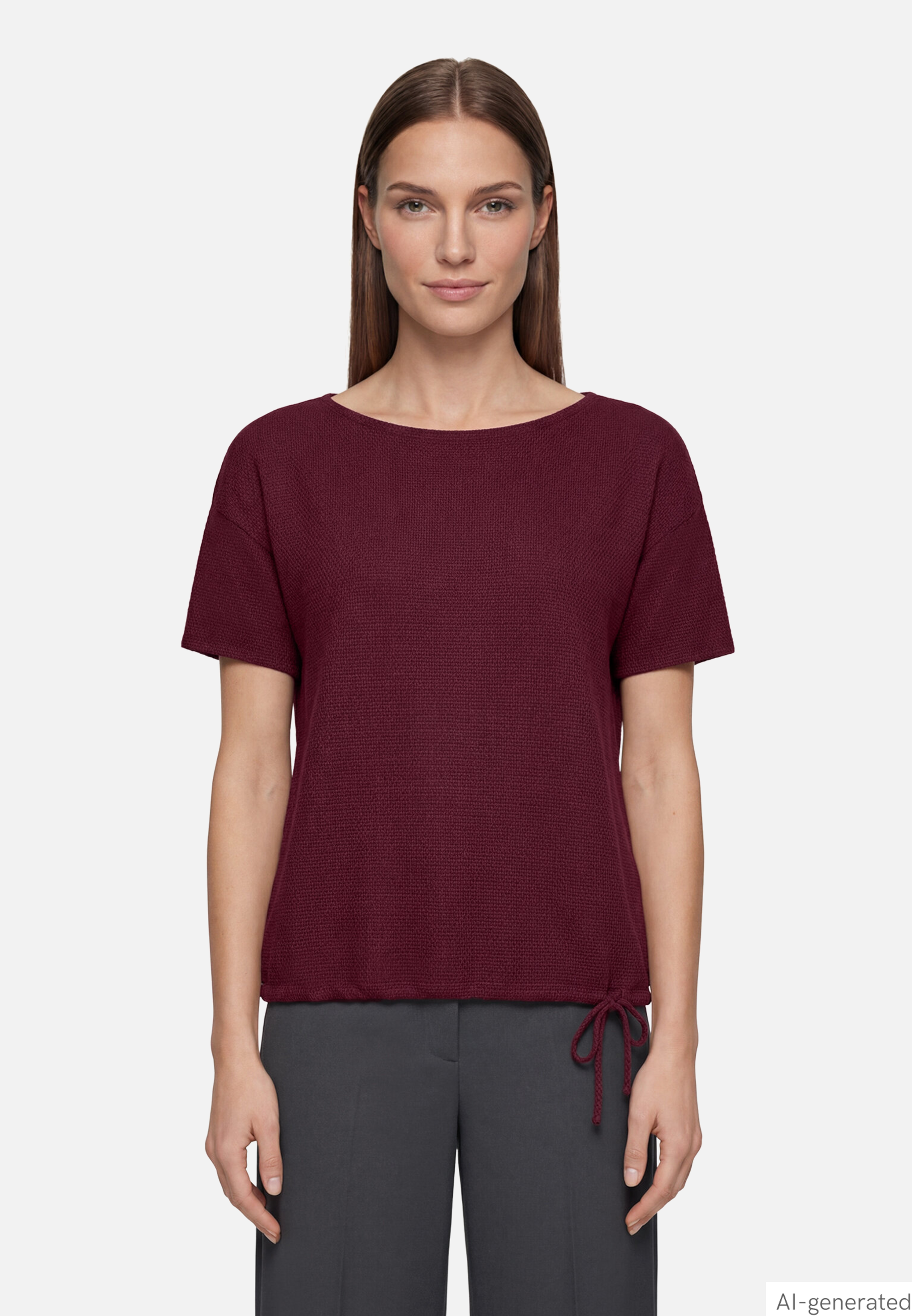 T-Shirt strukturiert mit Bindedetail