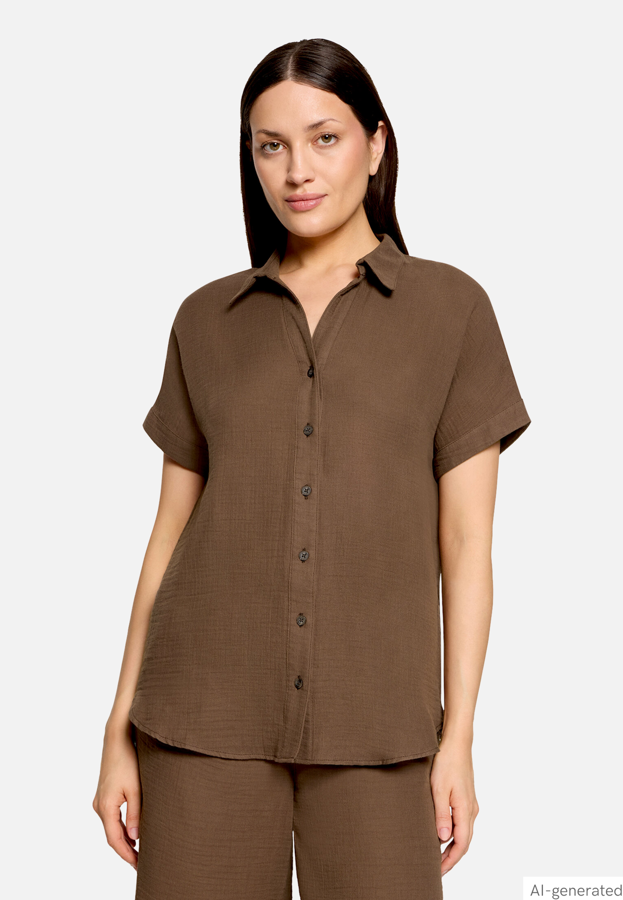 Hemdkragenbluse mit Knopfleiste