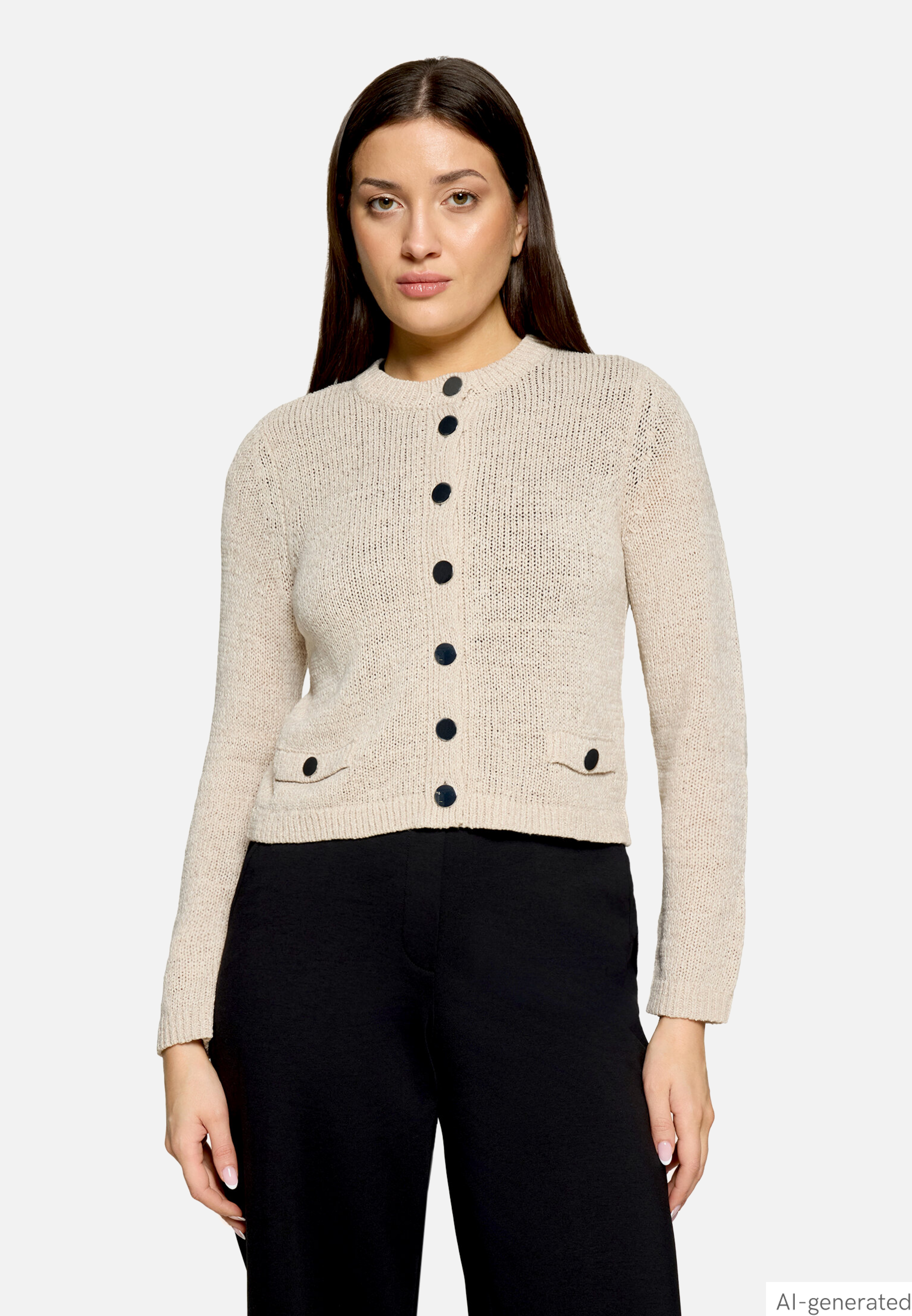 Strick-Cardigan mit aufgesetzten Taschen
