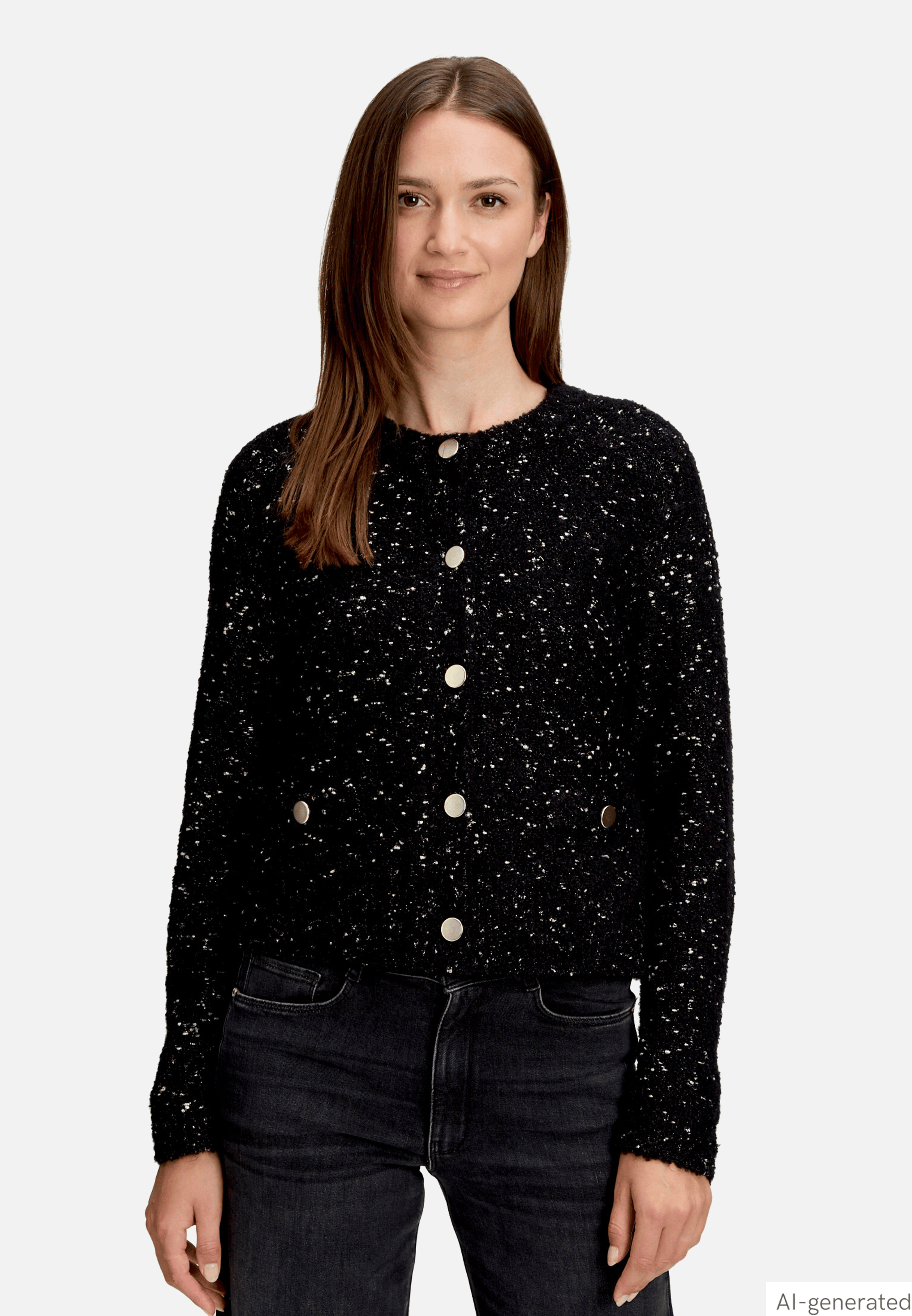 Strick-Cardigan mit Lurexfaden