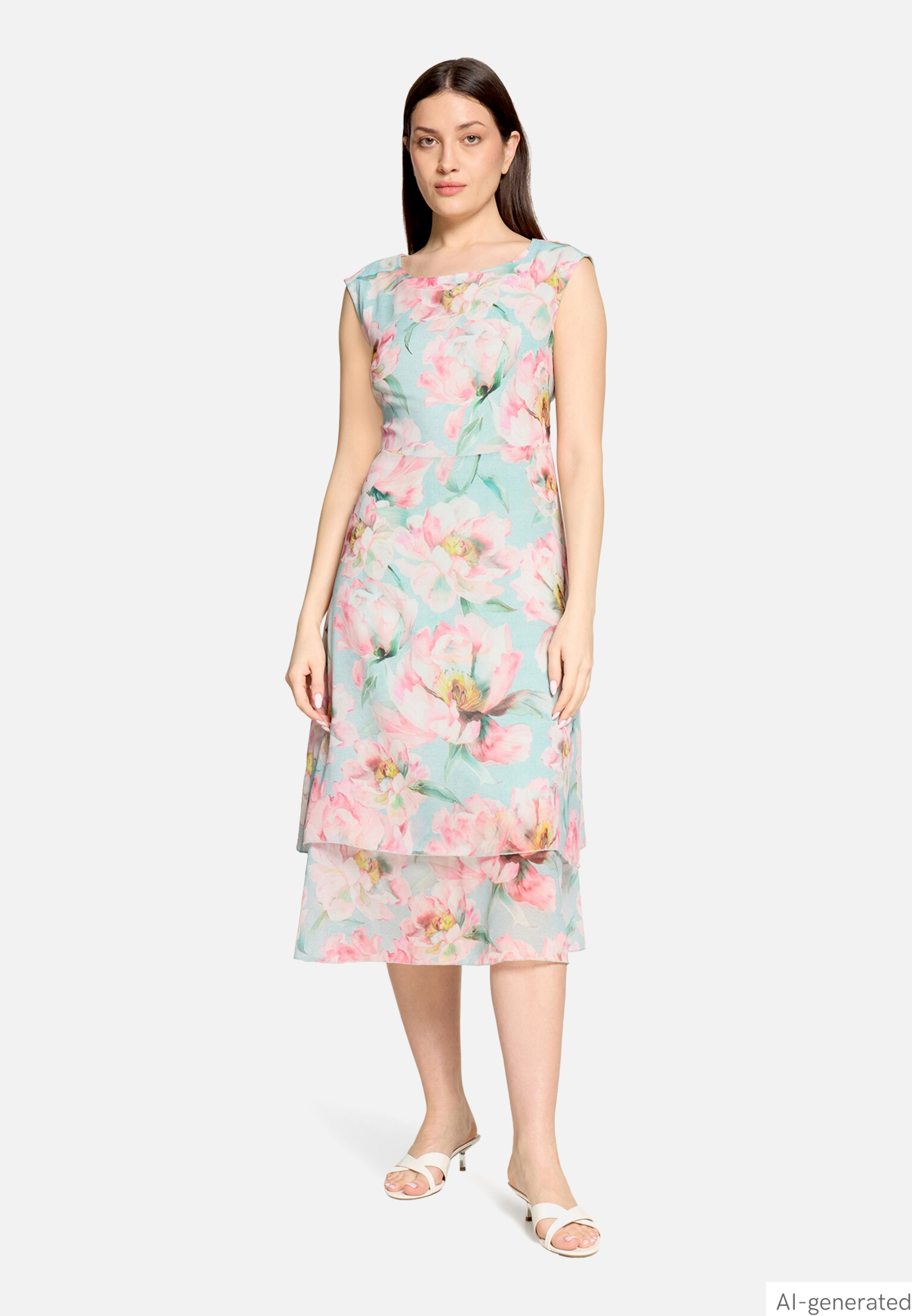 Chiffonkleid mit Bindegürtel