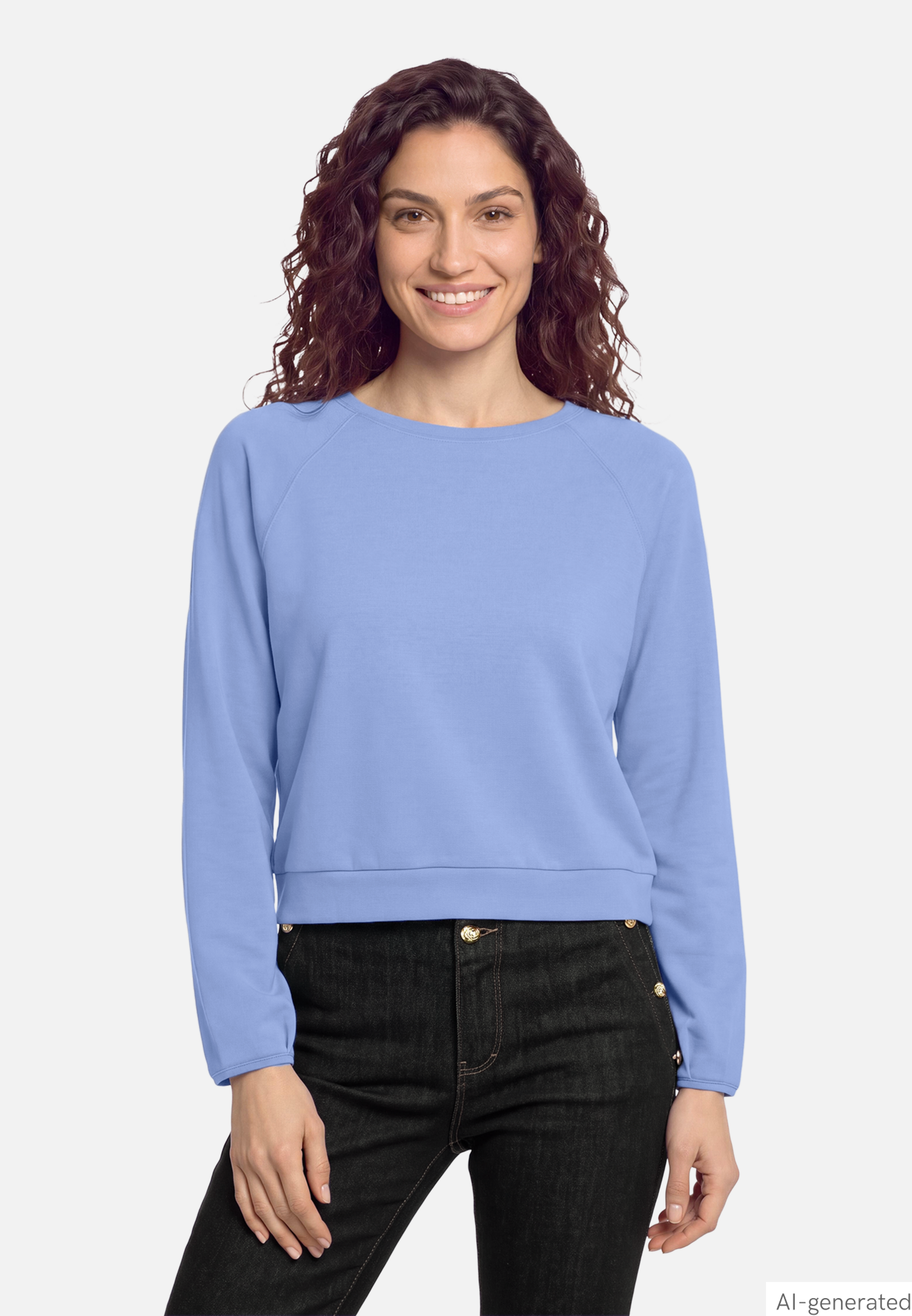 Sweatshirt mit Rippbündchen