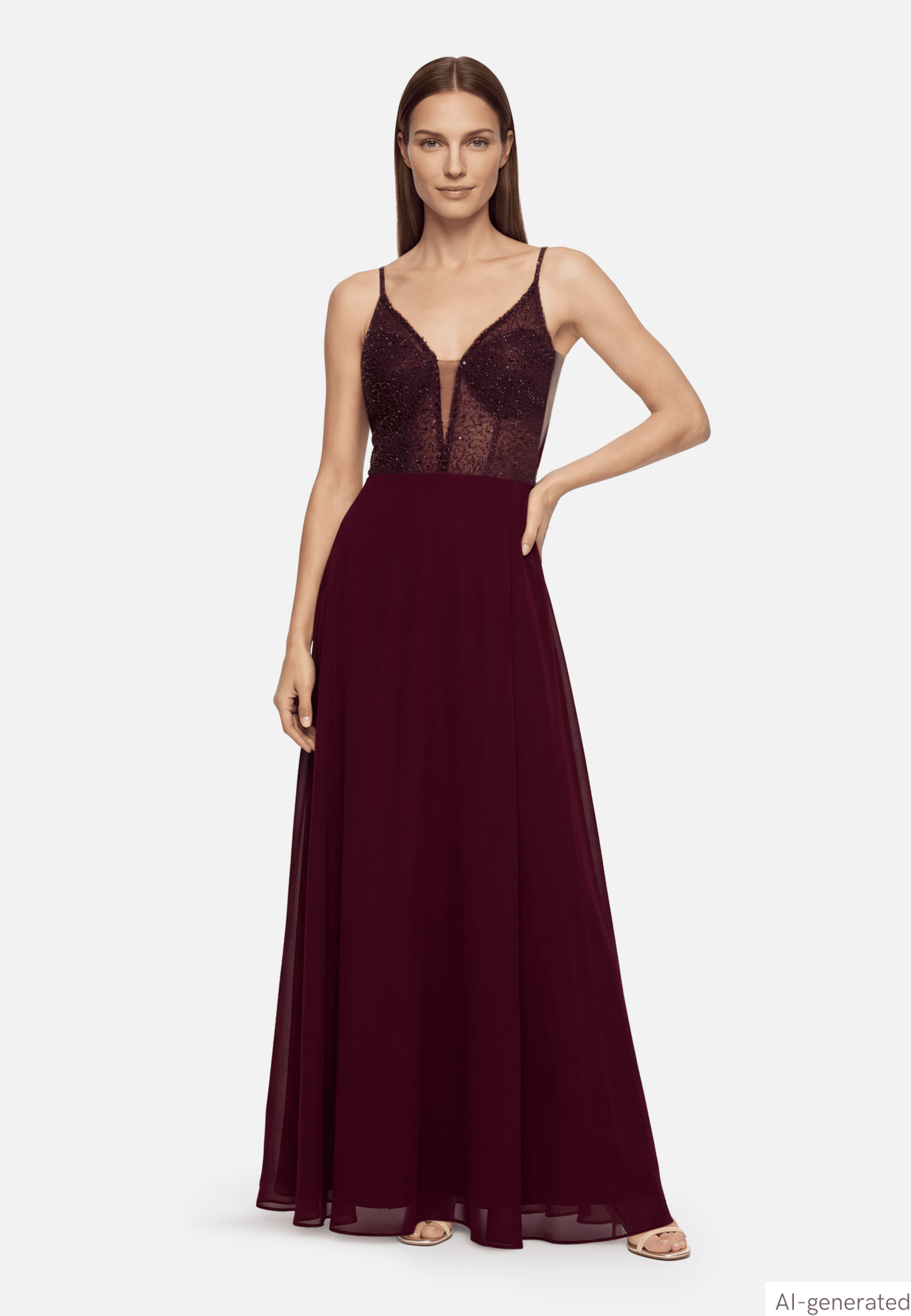 Abendkleid mit Stickerei