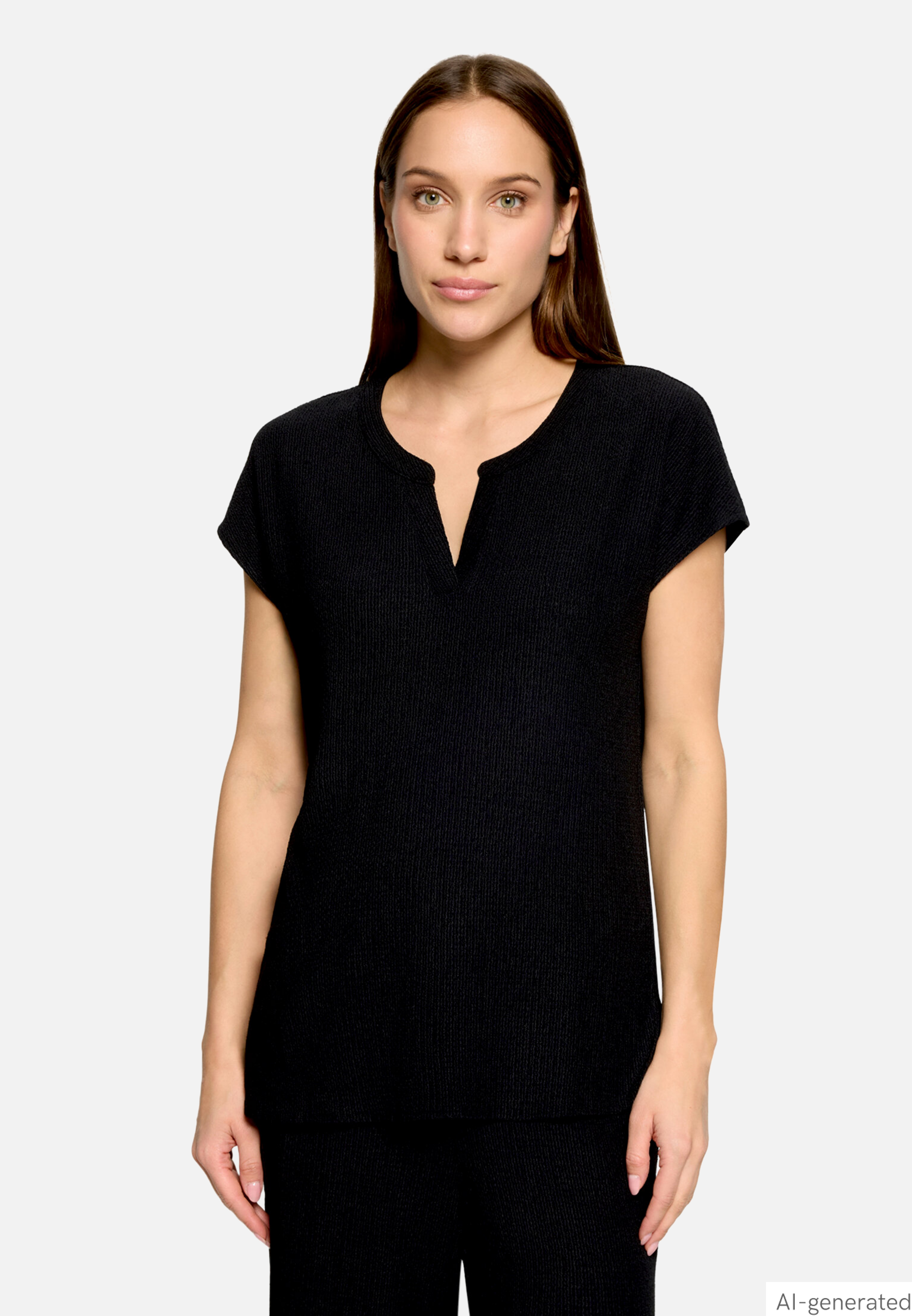 Basic Shirt Mit V-Ausschnitt