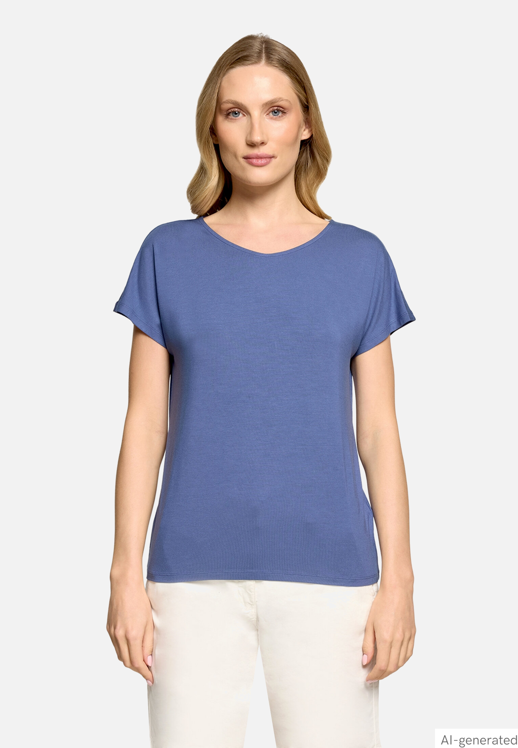 Casual-Shirt Mit V-Ausschnitt