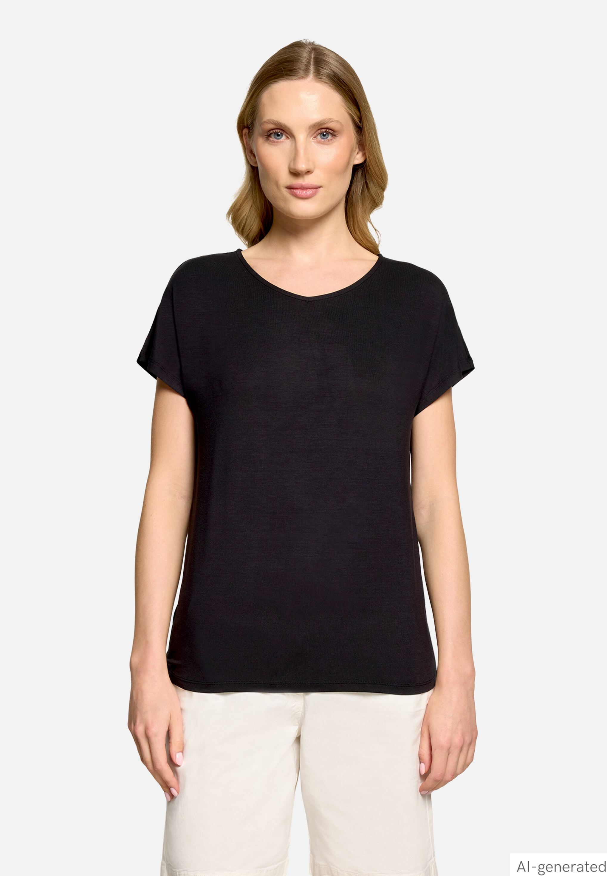 Casual-Shirt mit V-Ausschnitt