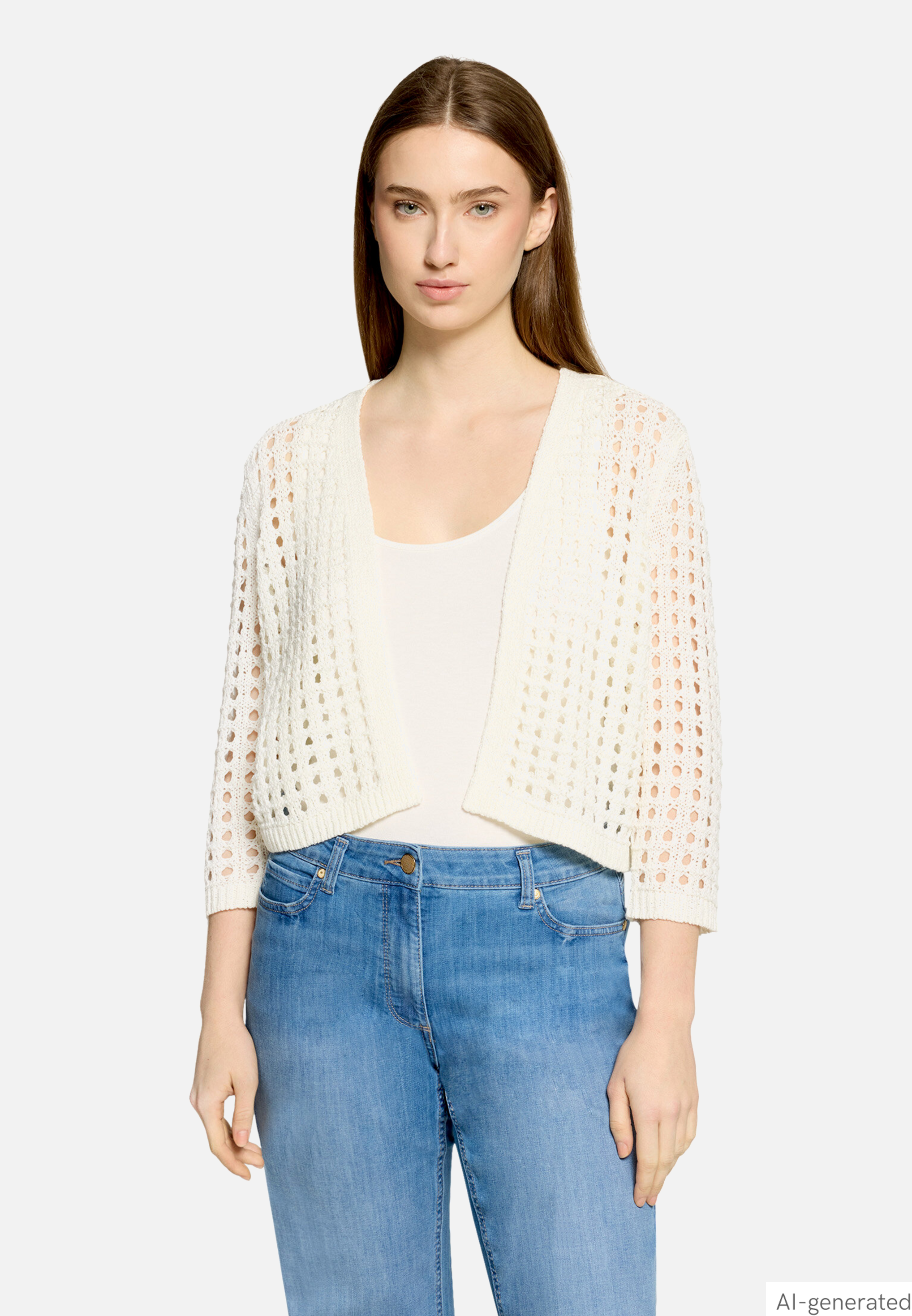 Casual-Strickjacke mit Effektgarn