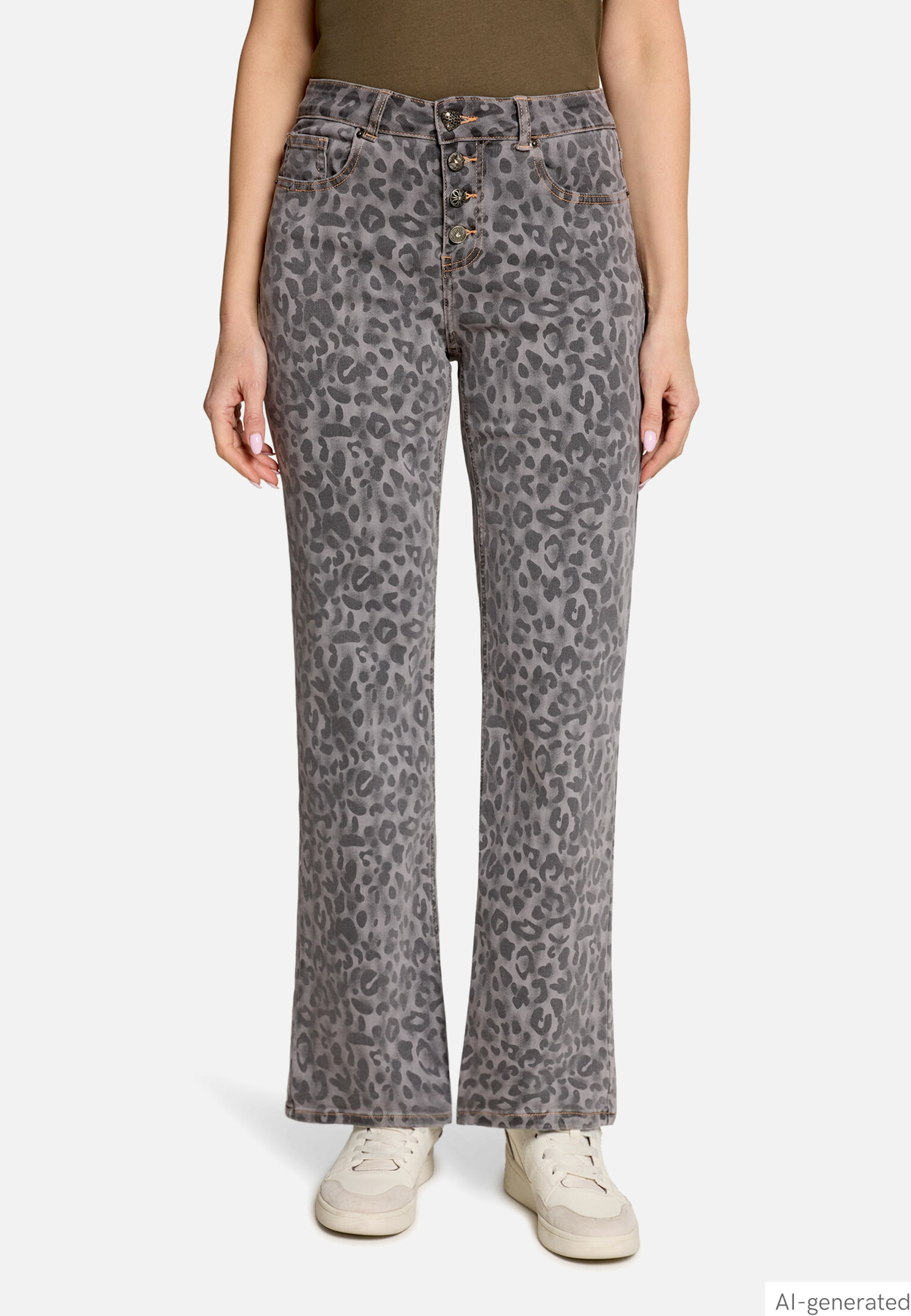 Stretch-Jeans mit Muster