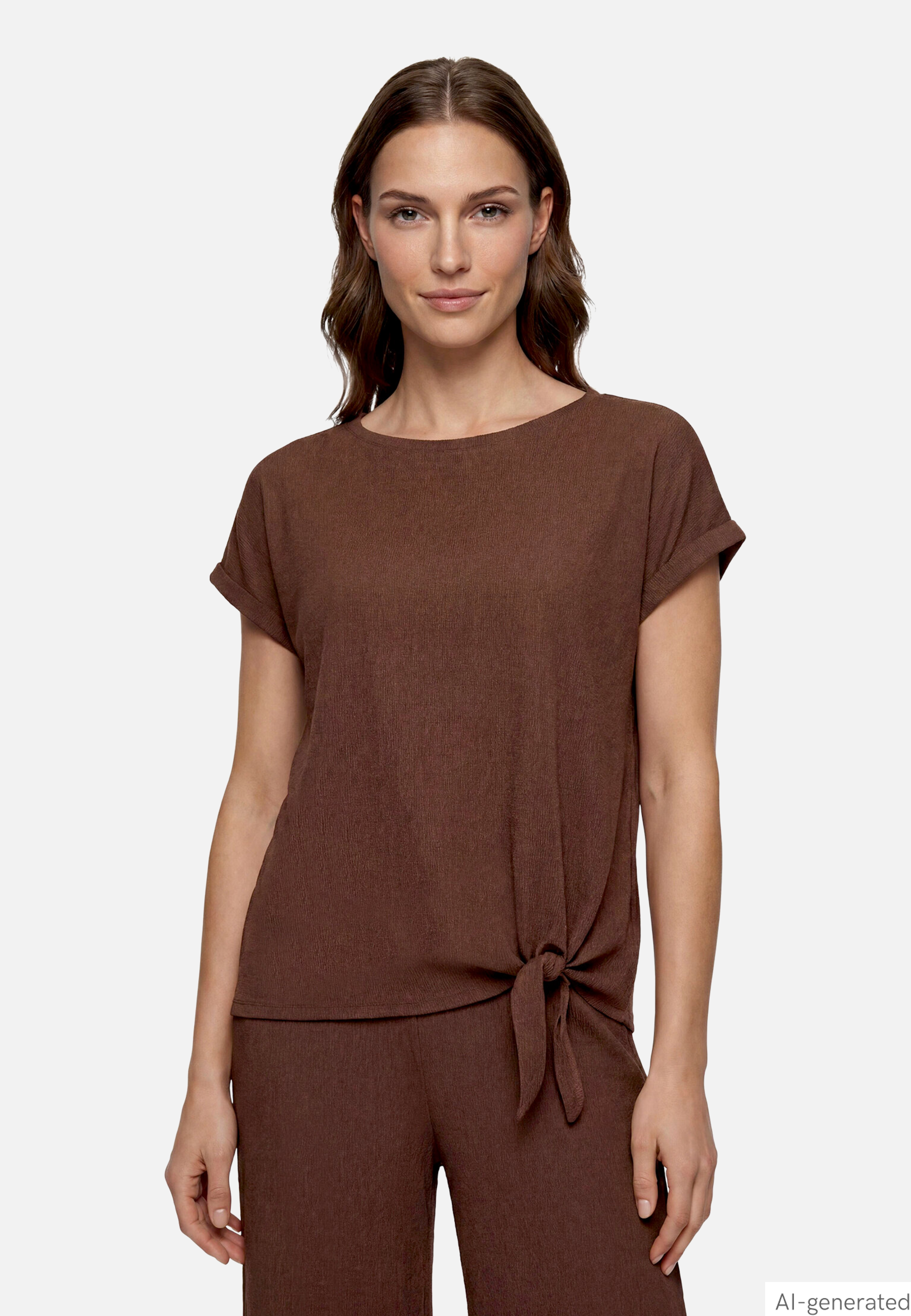 Halbarm-Shirt mit Schleifenknoten