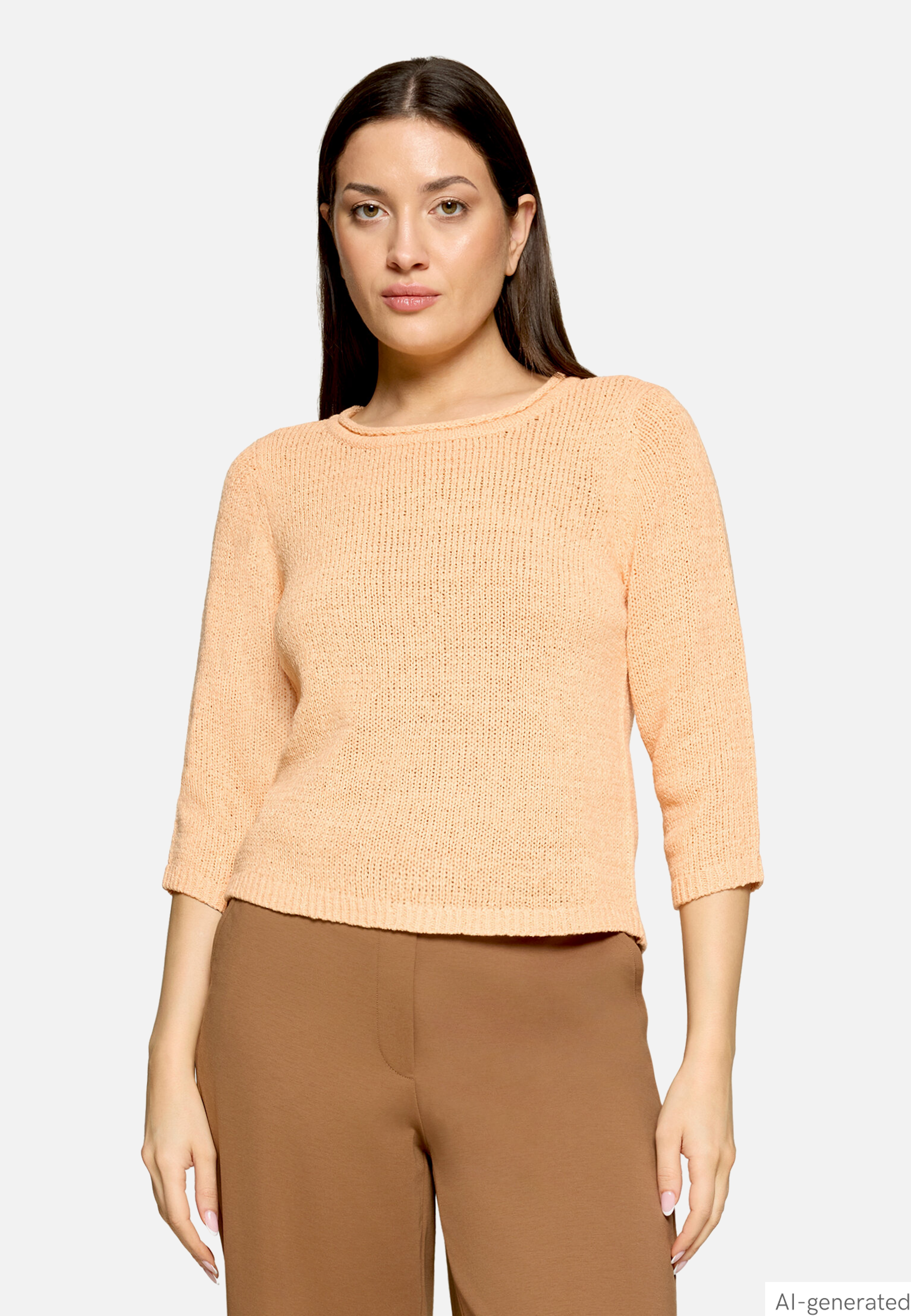 Strickpullover Mit 3/4 Arm