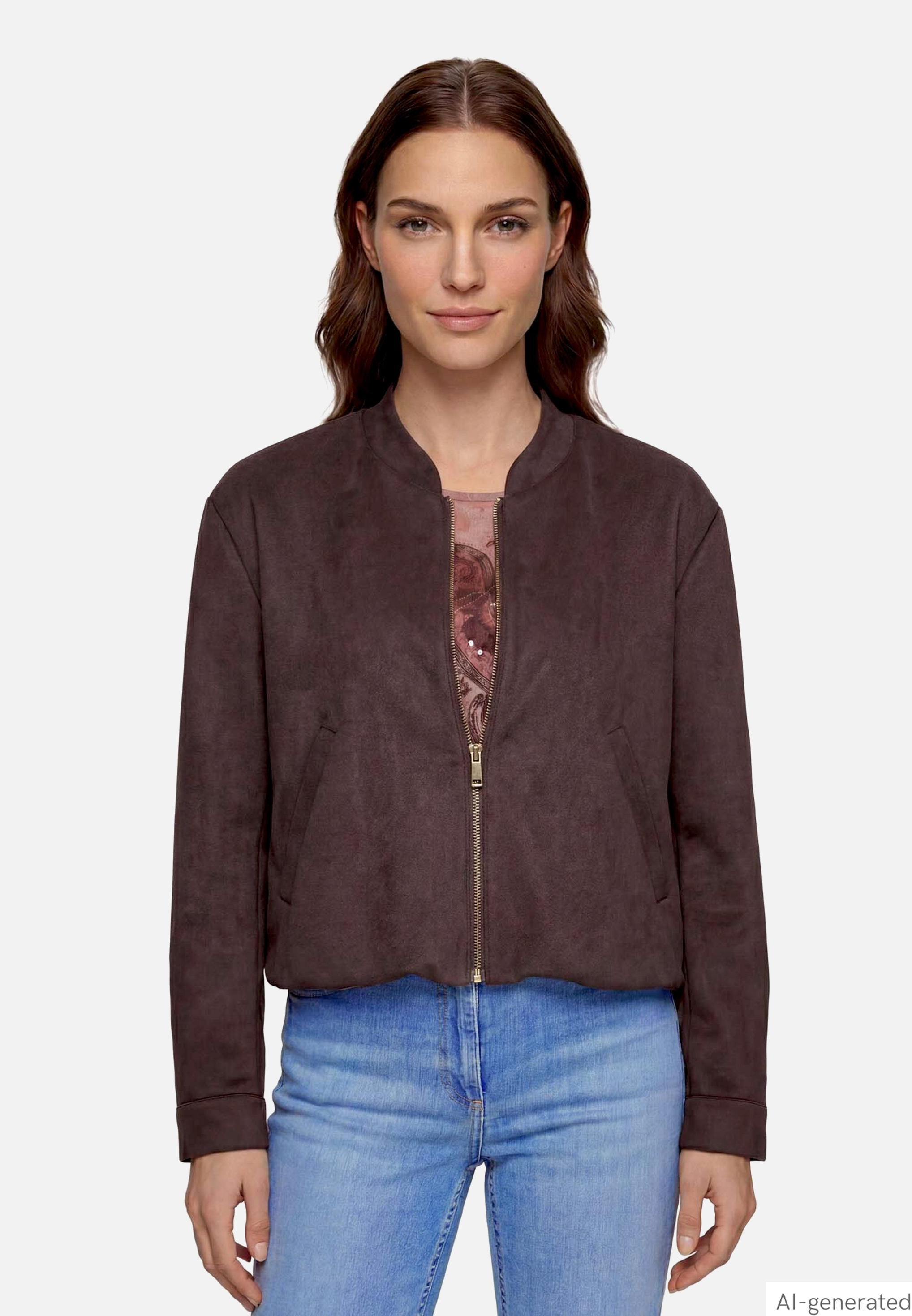 Blouson in Velourslederoptik