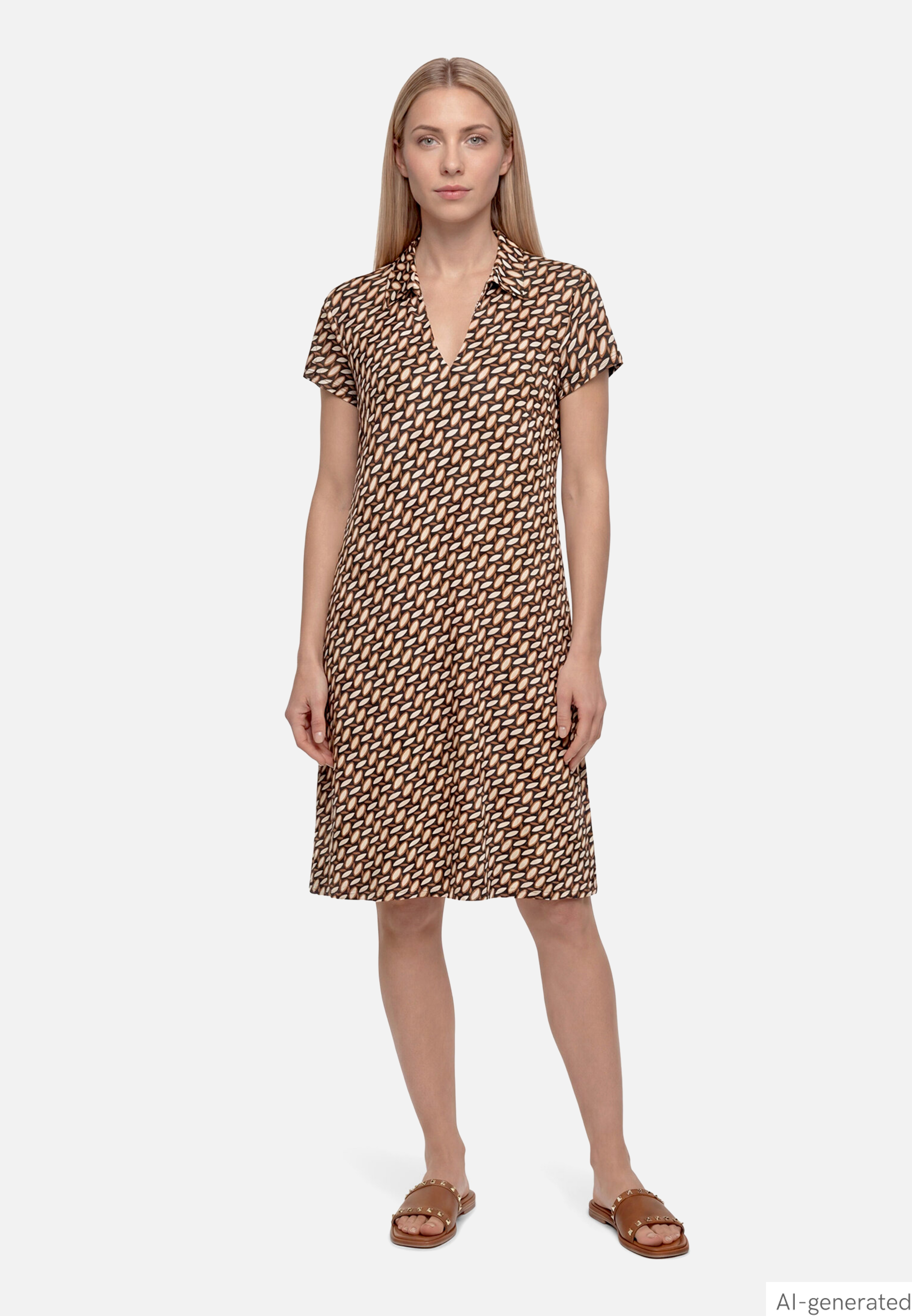 Blusenkleid mit grafischem Muster