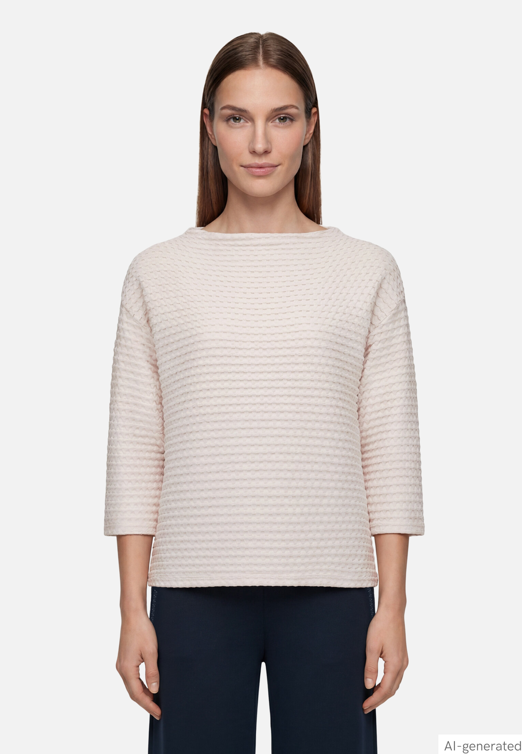Sweatshirt 3/4 Arm mit Strukturmuster