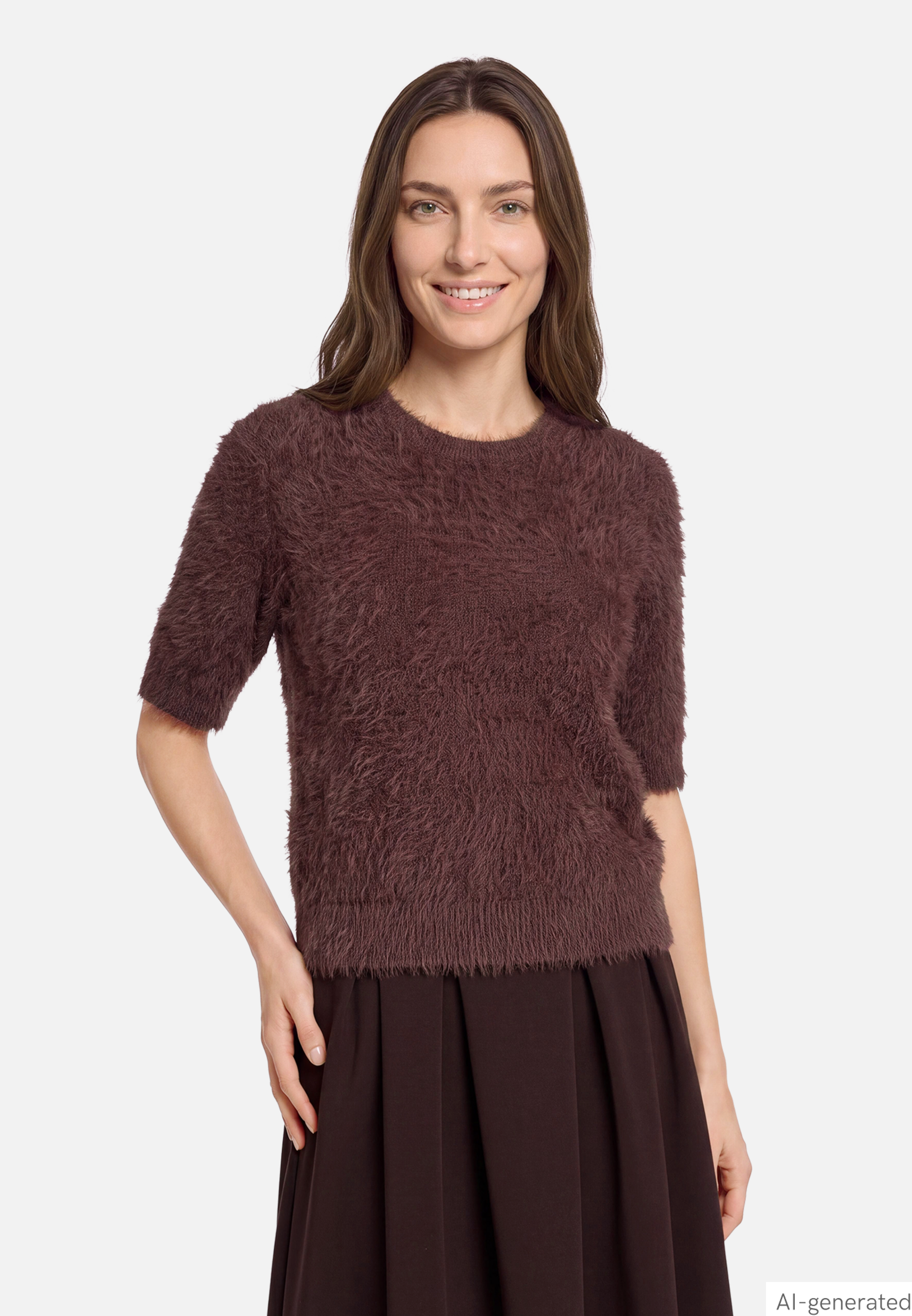 Strickpullover mit Rundhalsausschnitt