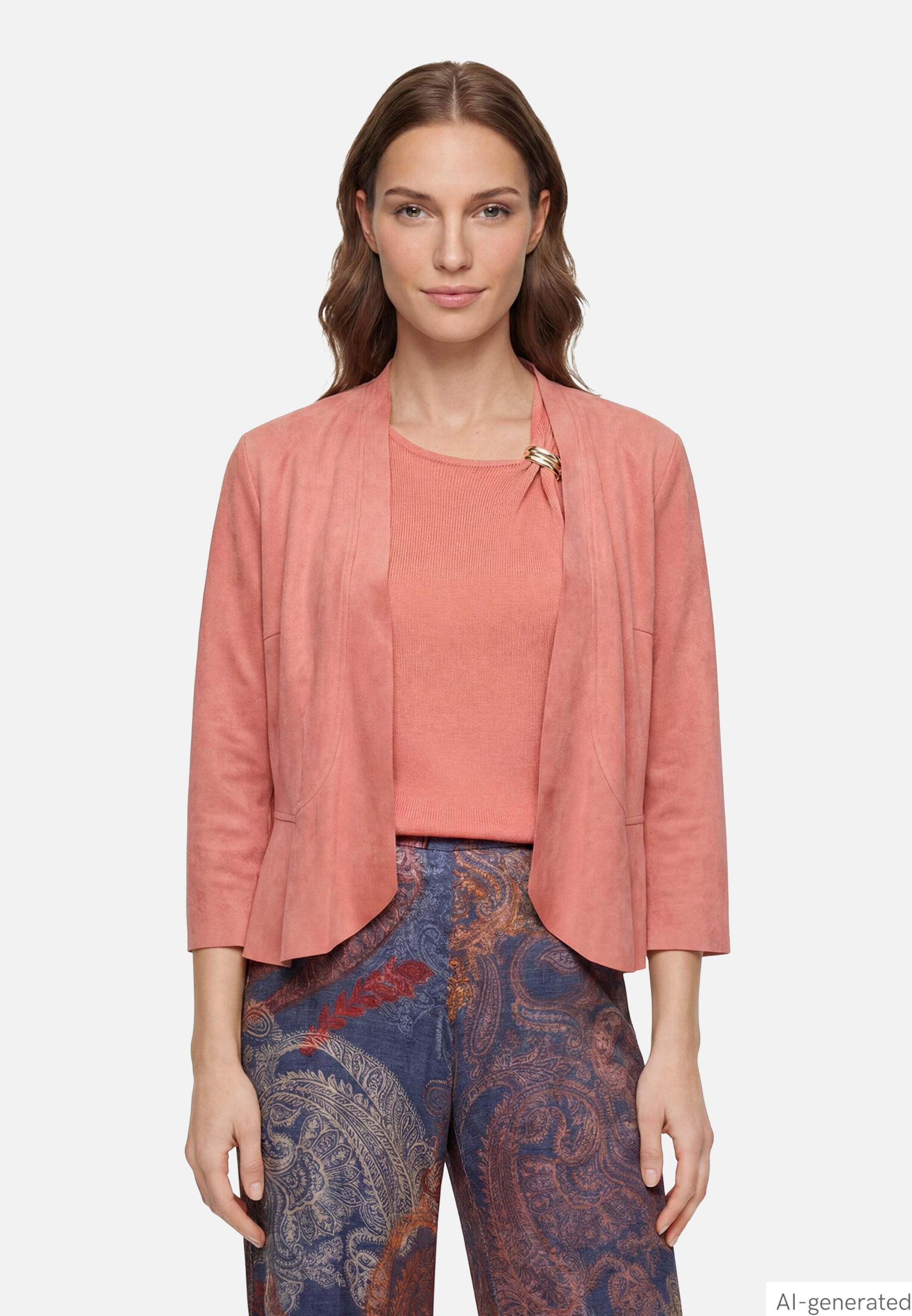 Jacke 3/4 Arm in Velourslederoptik