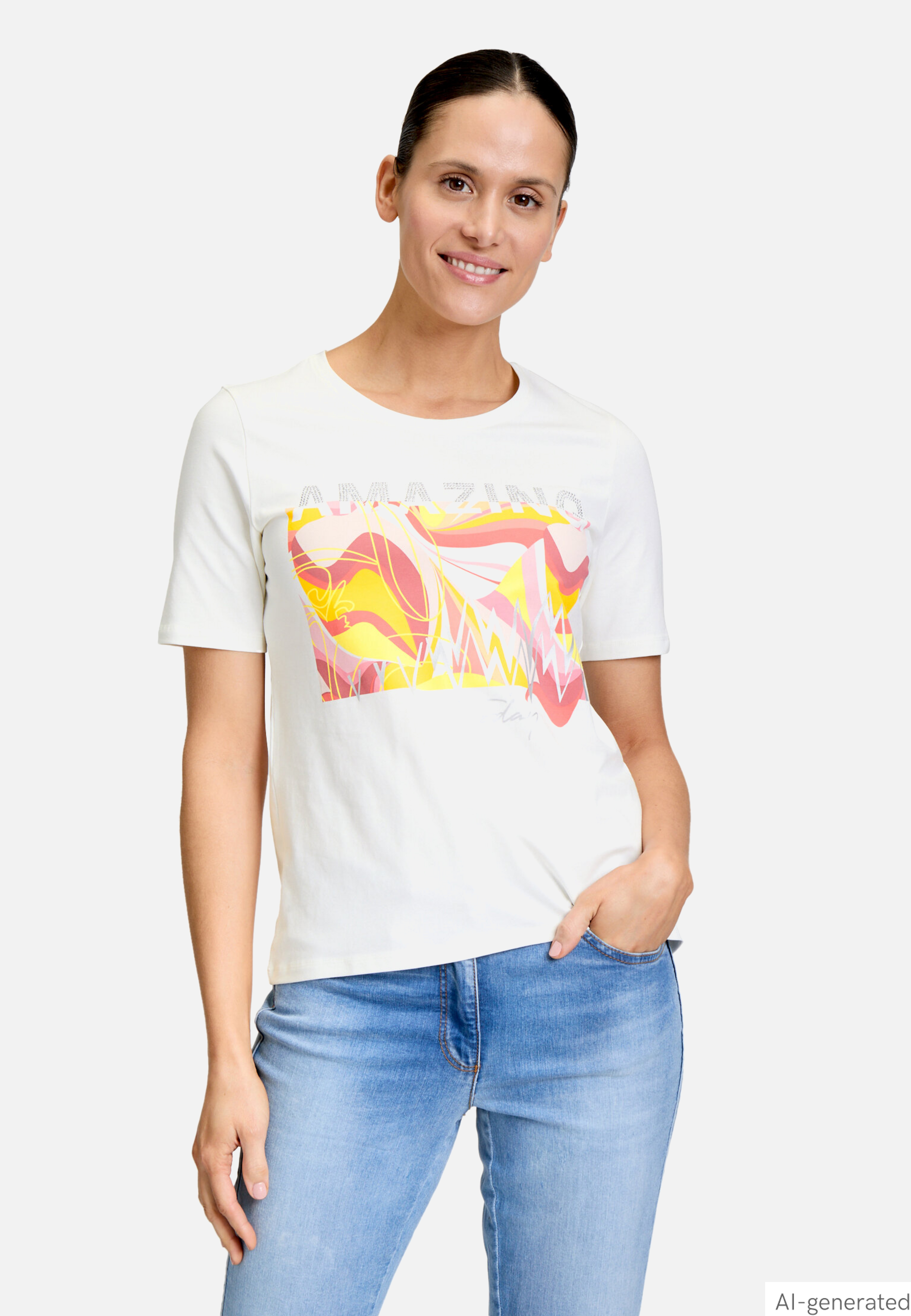 Basic Shirt mit Placement