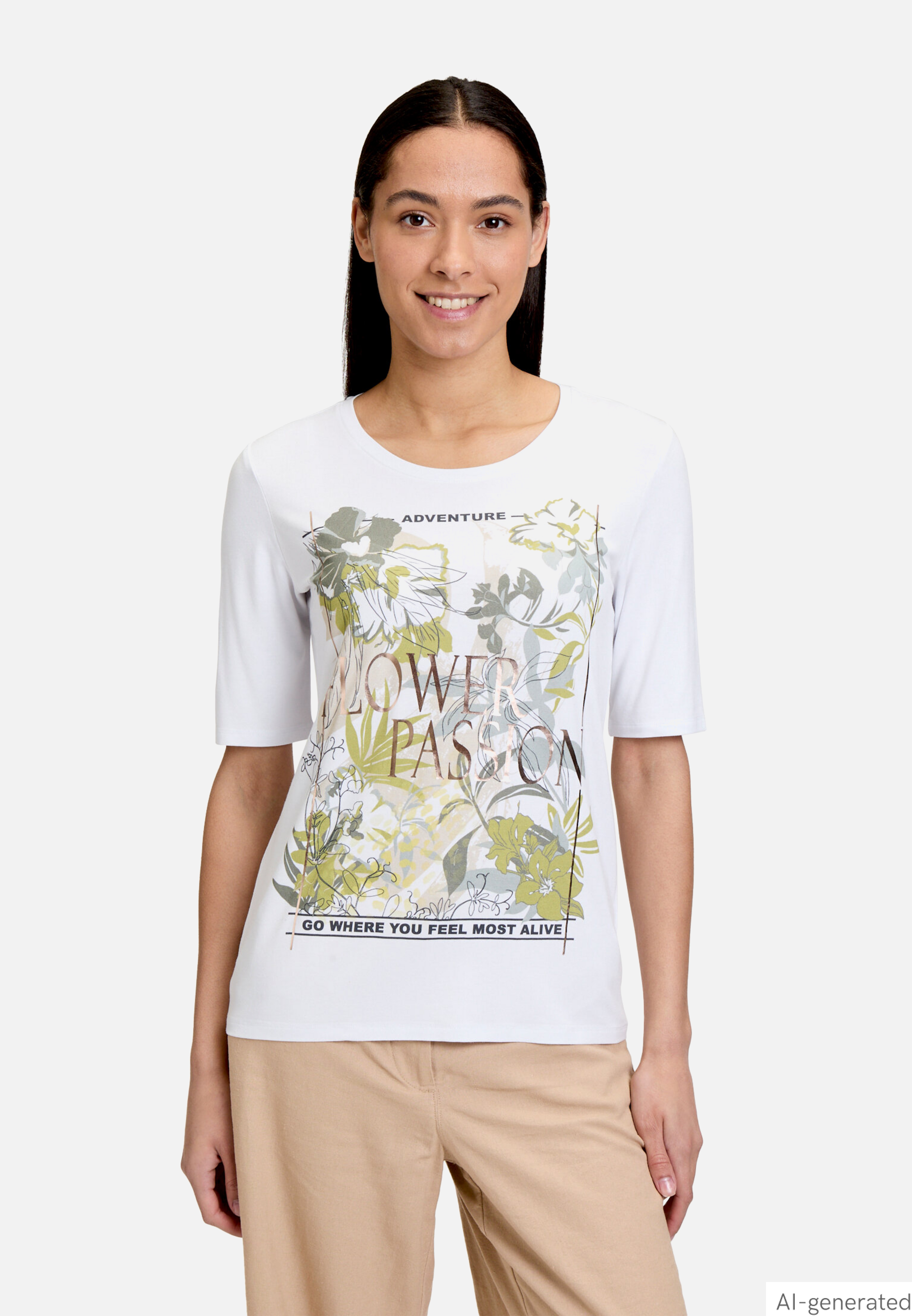 Basic Shirt Mit Rundhalsausschnitt