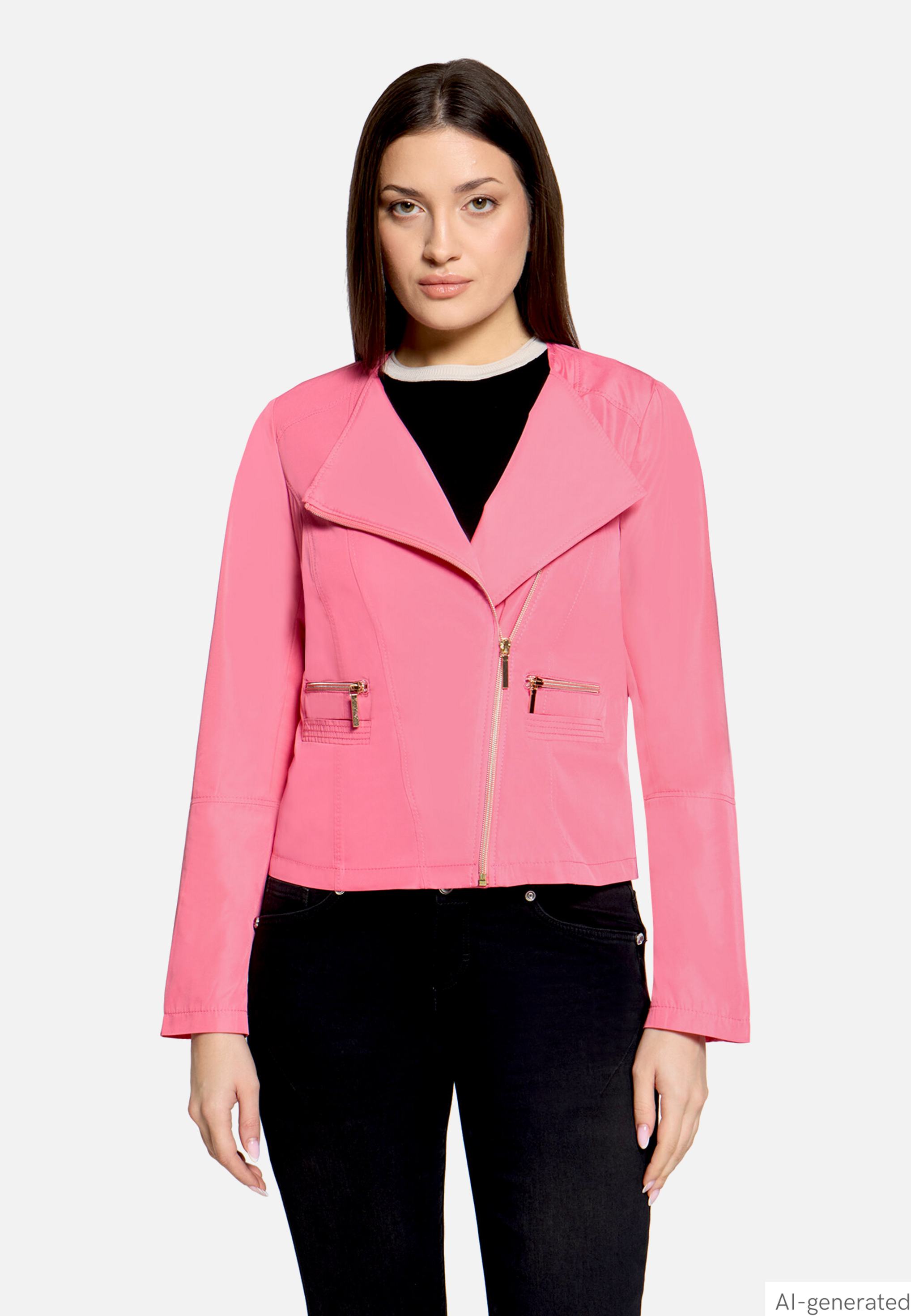 Bikerjacke mit Reißverschluss