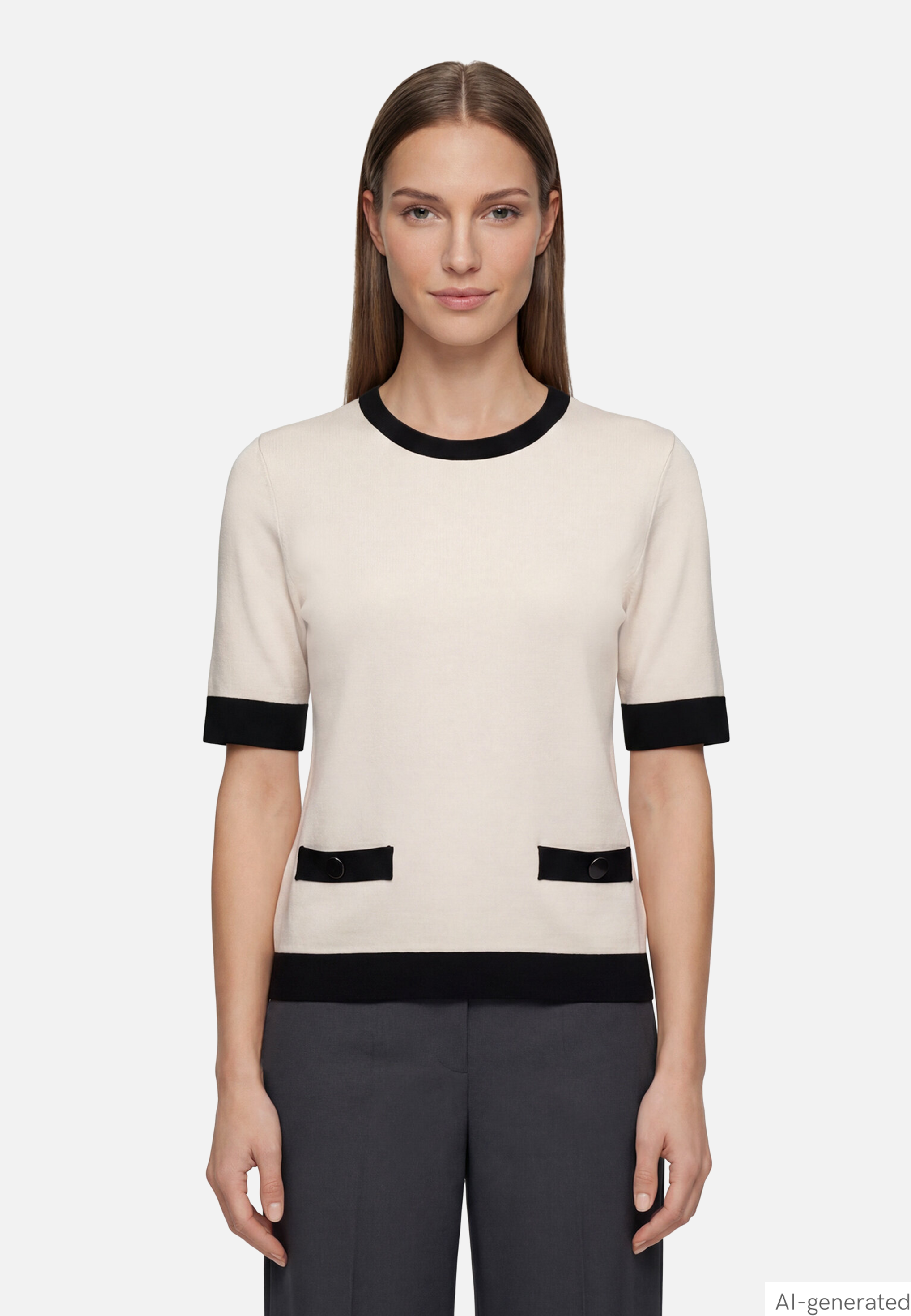 Kurzarmpullover mit Taschen