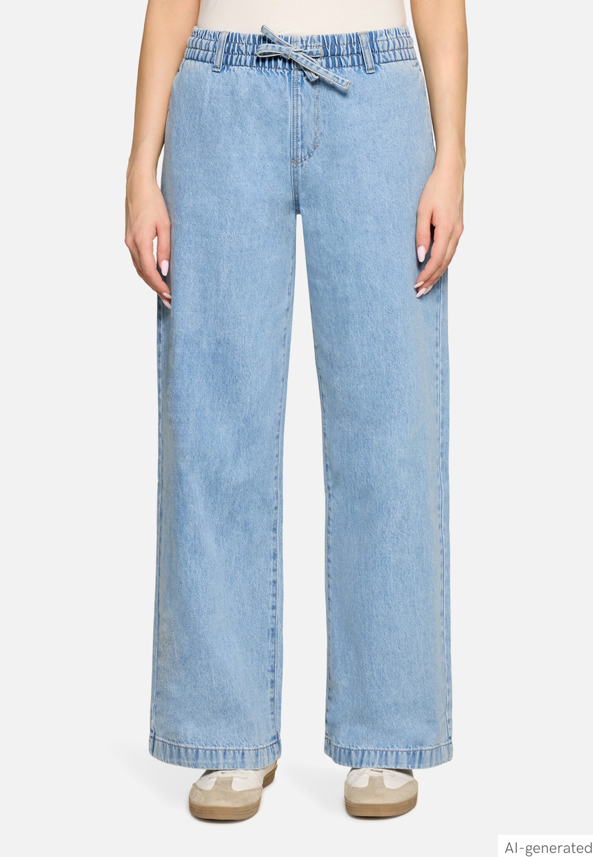 Casual-Hose mit weitem Bein