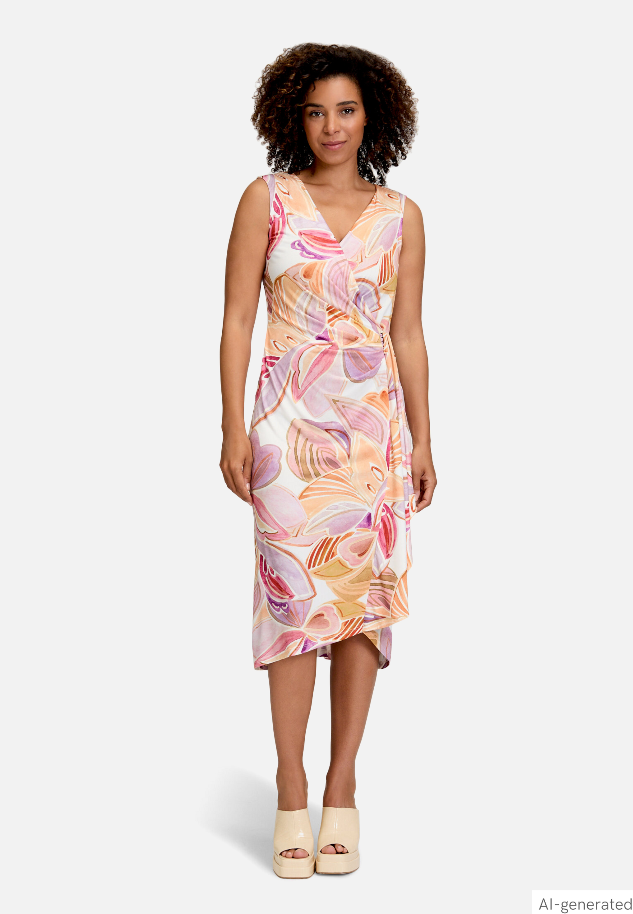 Jerseykleid mit Raffung