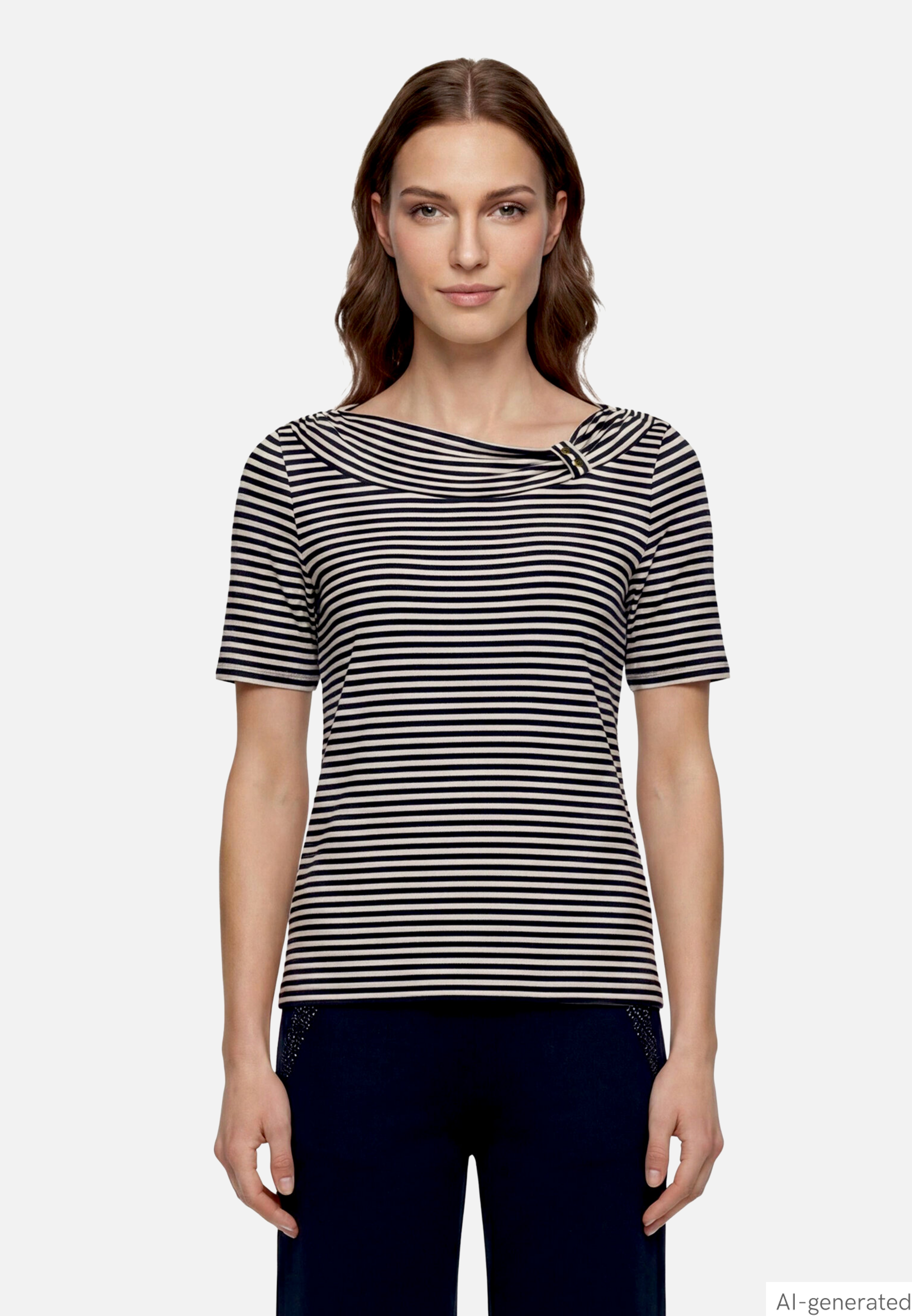 Ringelshirt mit Raffung