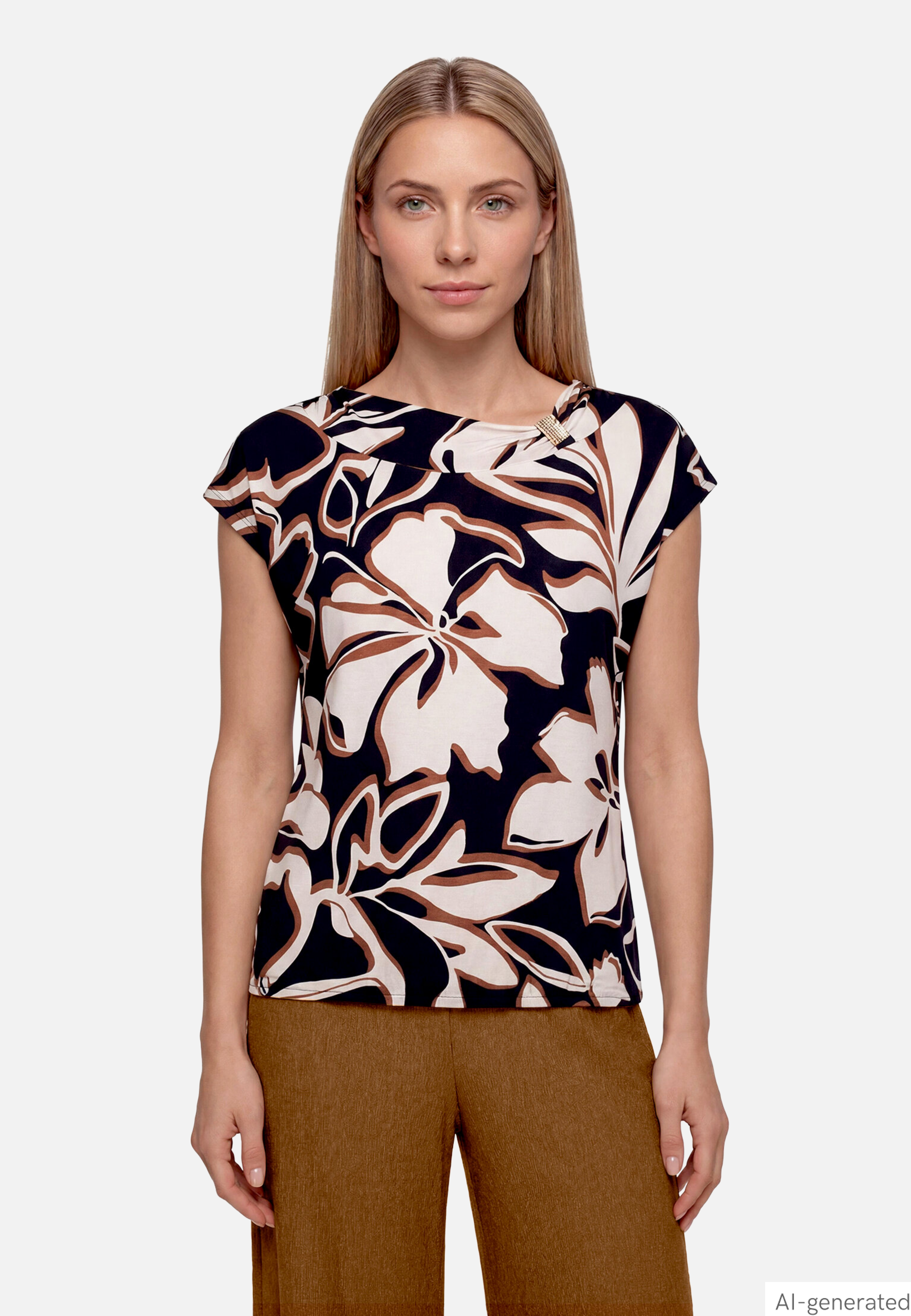 Print-T-Shirt mit Rundhalsausschnitt
