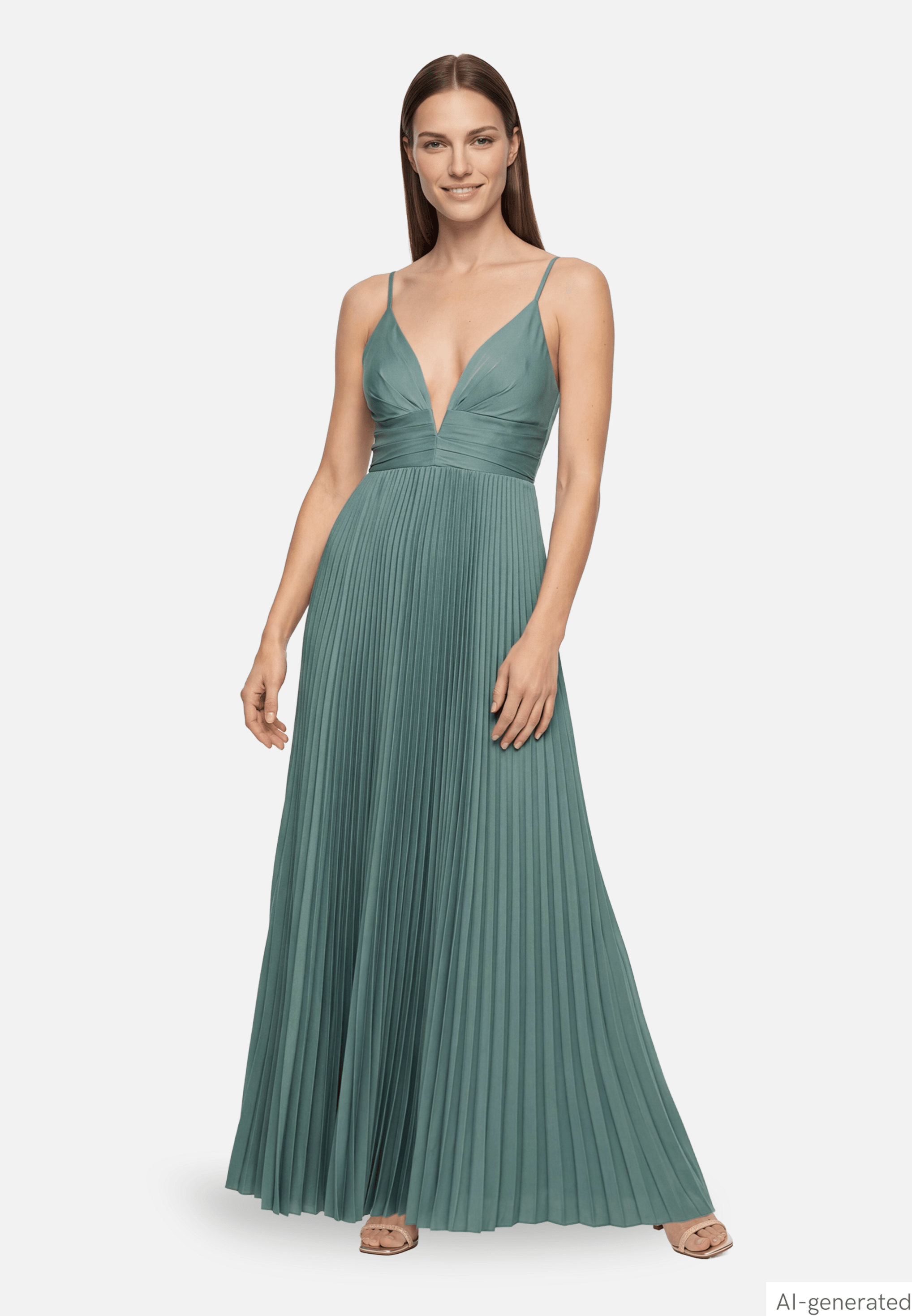 Chiffonkleid mit V-Ausschnitt