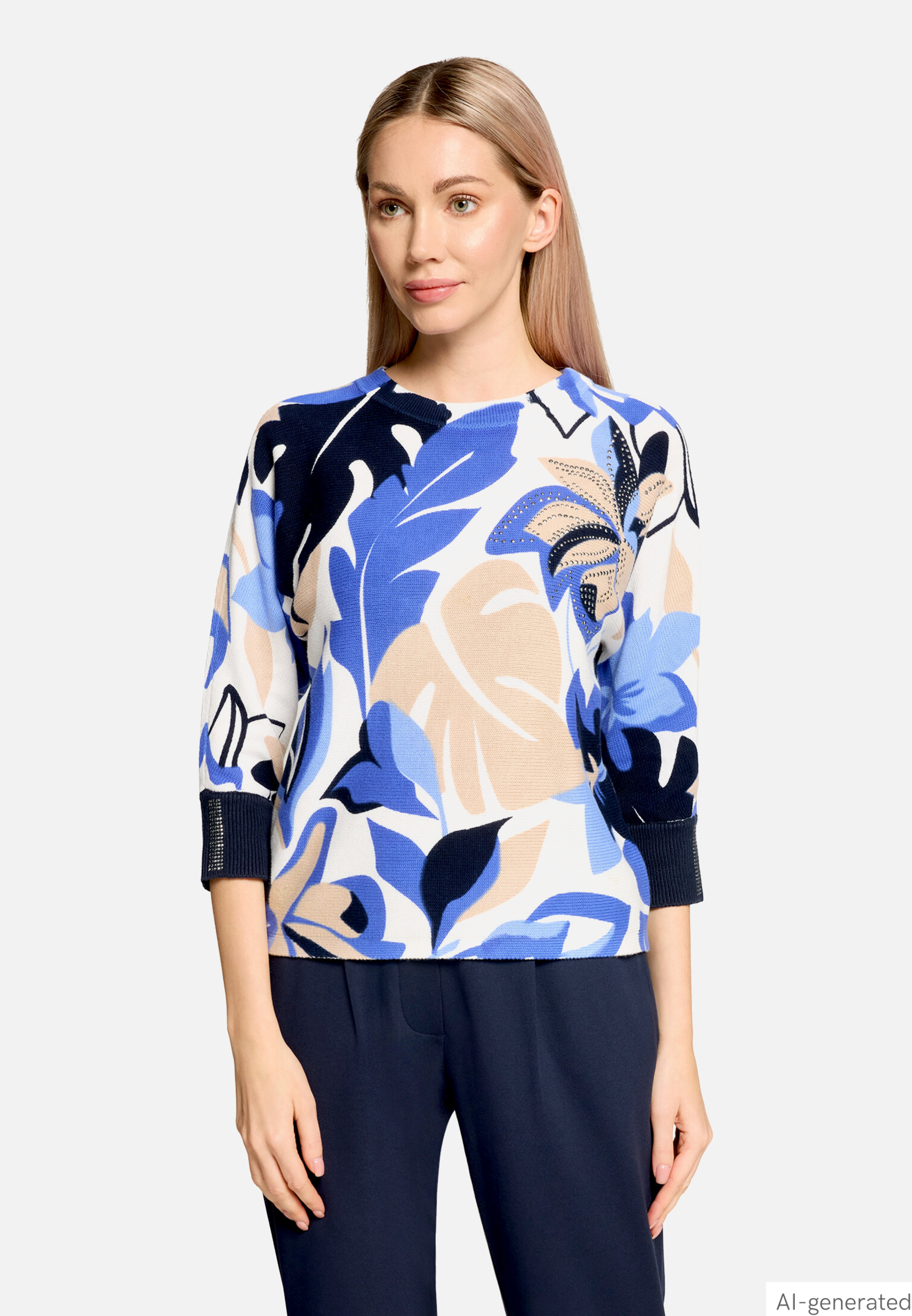 Strickpullover mit Print