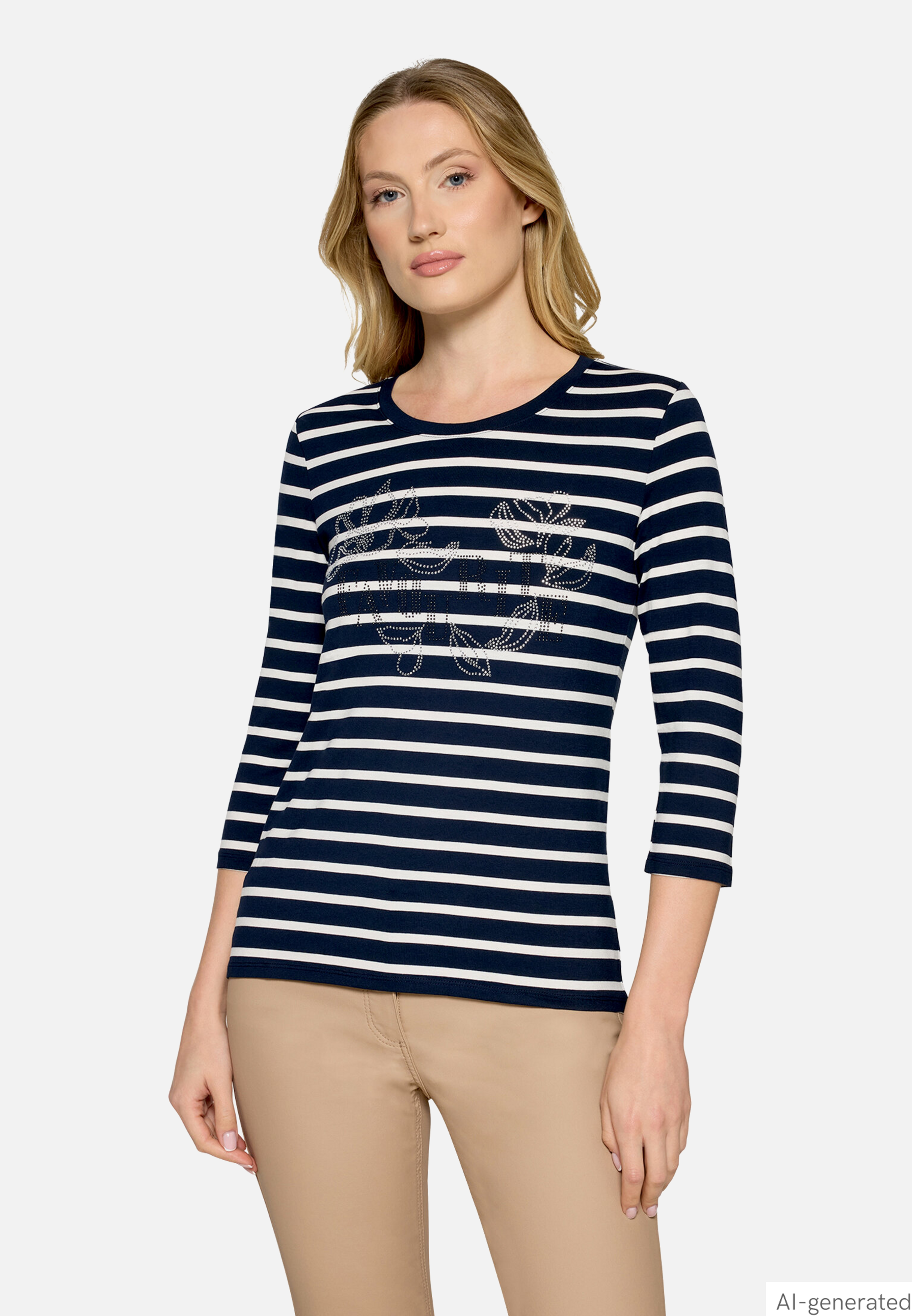 Ringelshirt mit Schmucksteinen