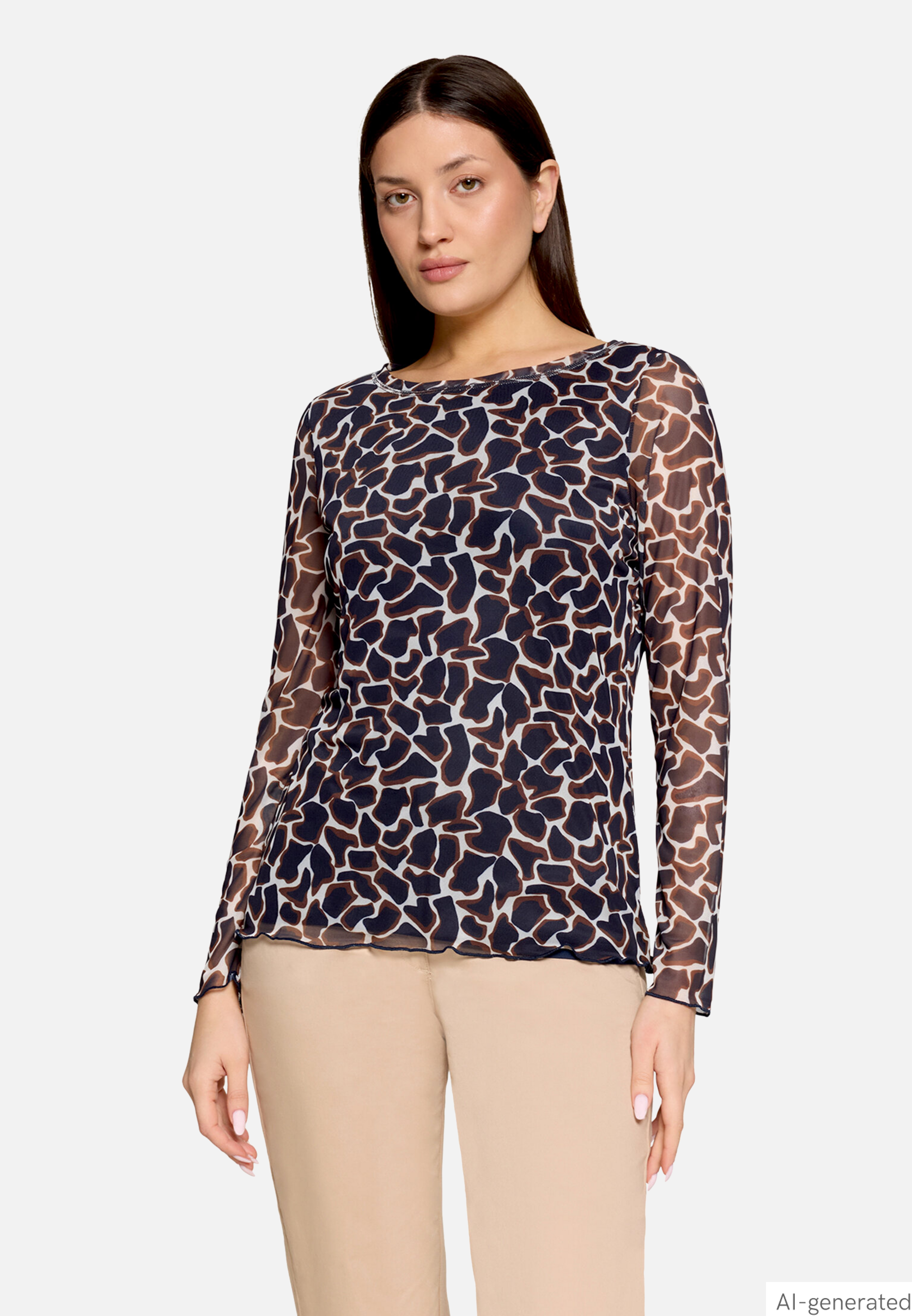 Langarm-Shirt mit Animalprint