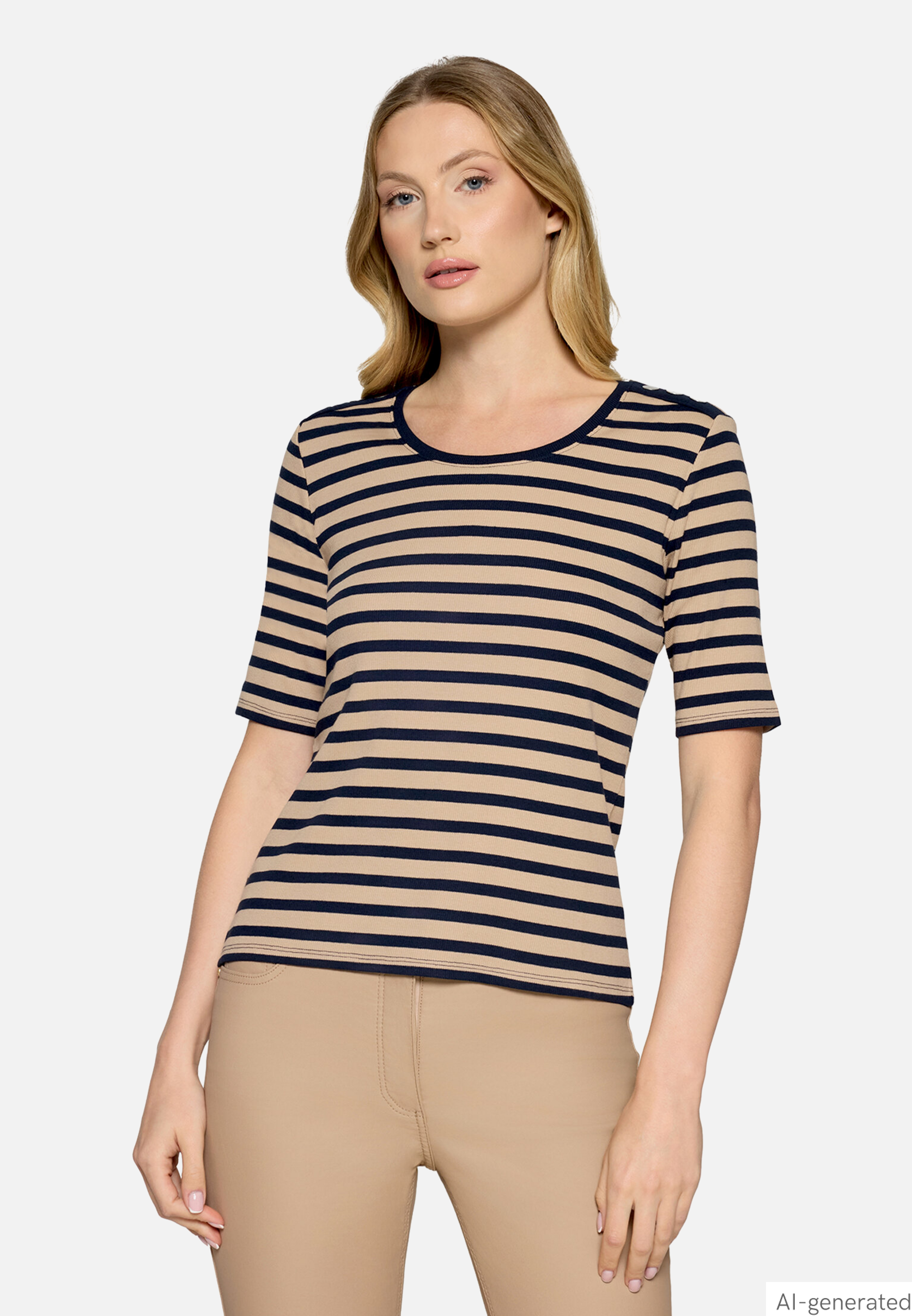 Basic Shirt mit Rippenstruktur