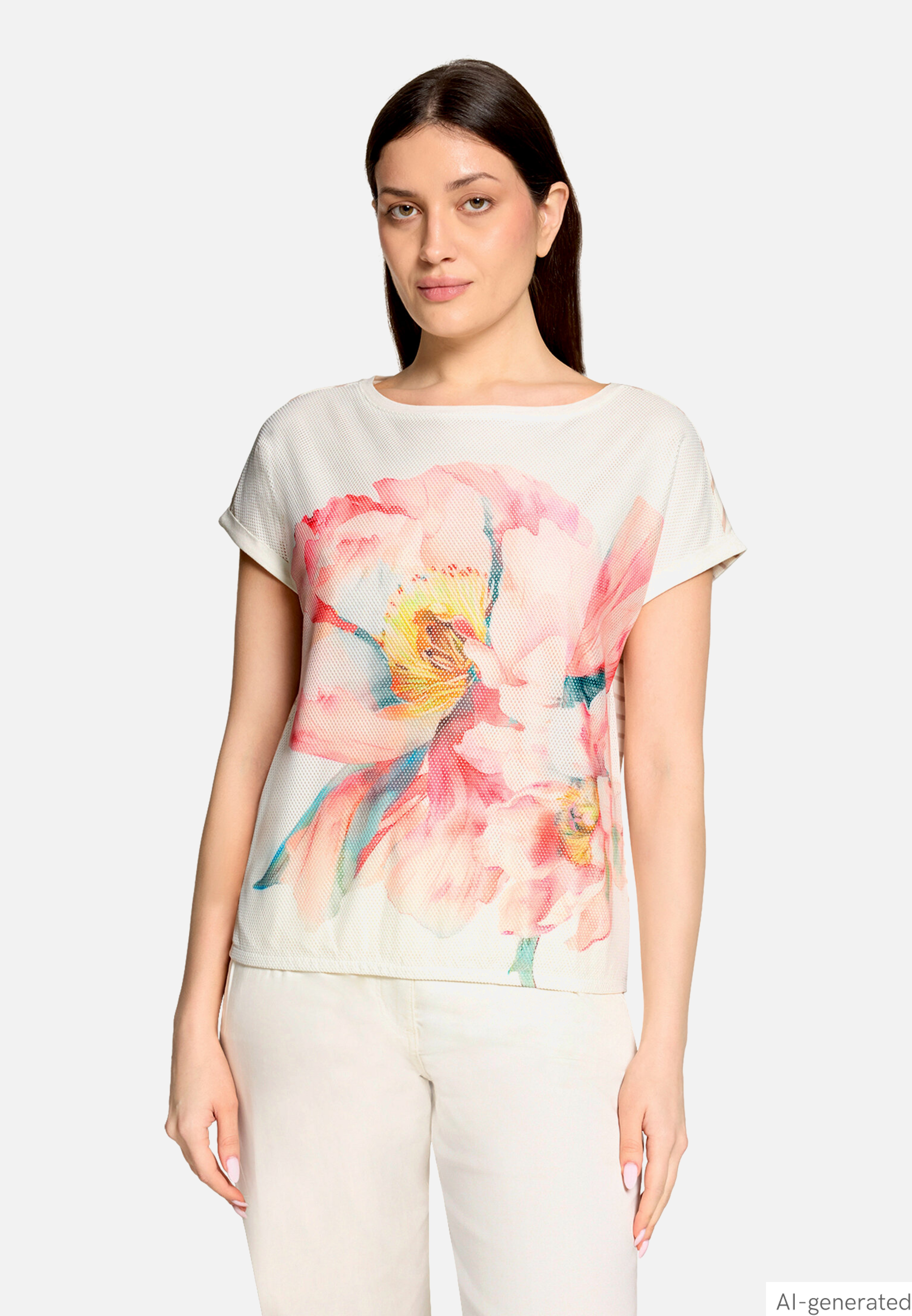 Halbarm-Shirt mit Gummizug