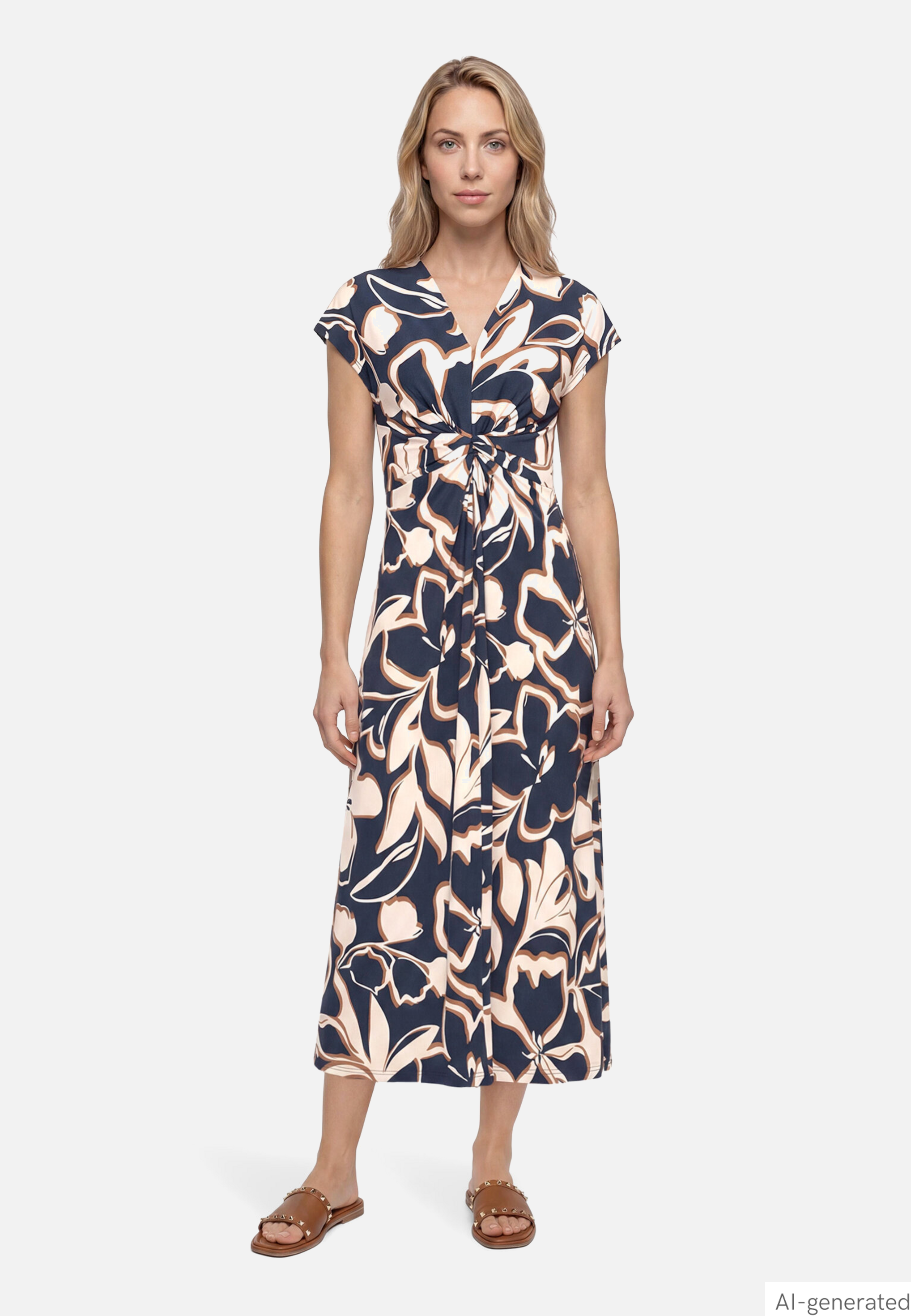Midikleid mit Raffung