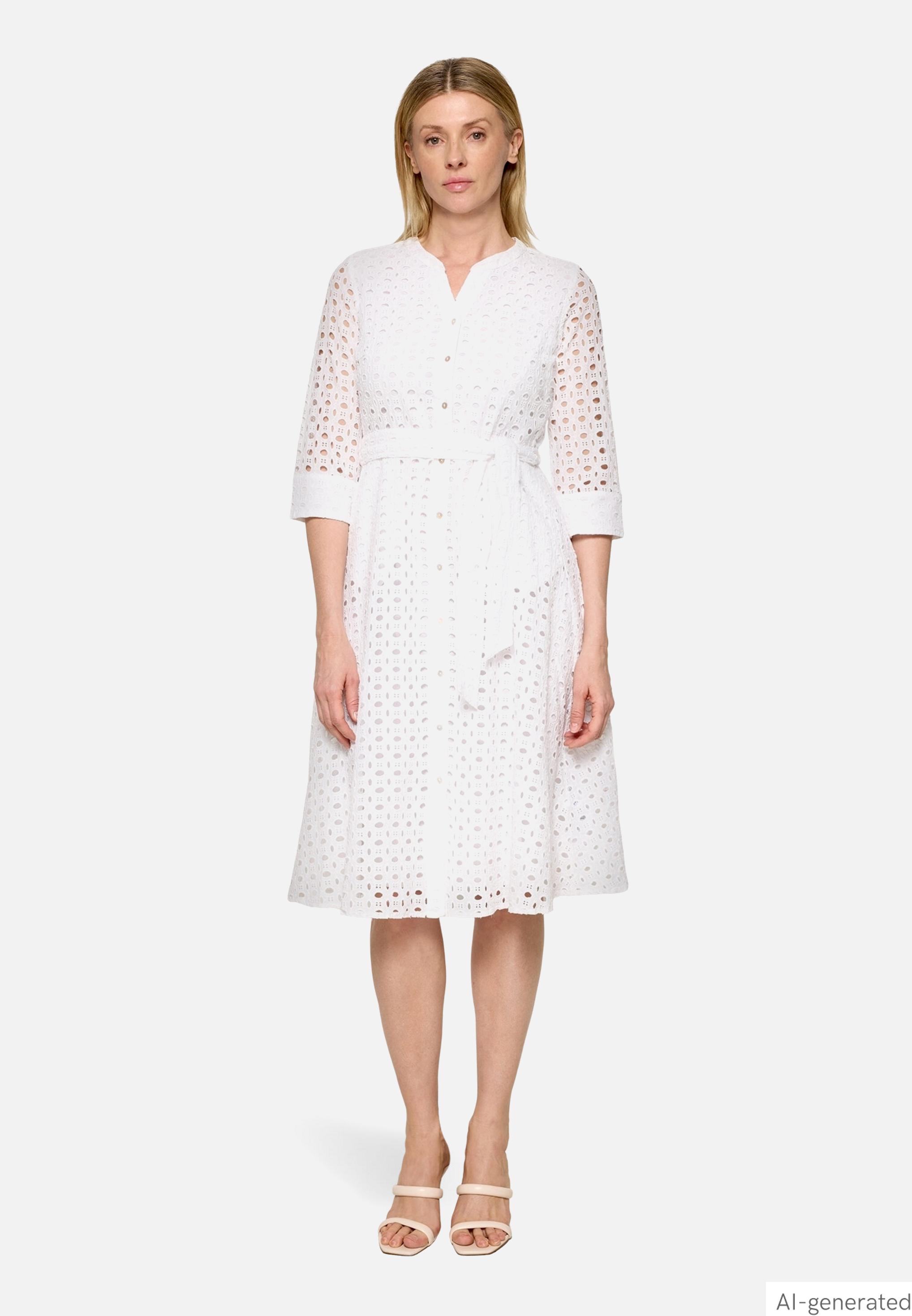 Hemdblusenkleid mit Bindegürtel