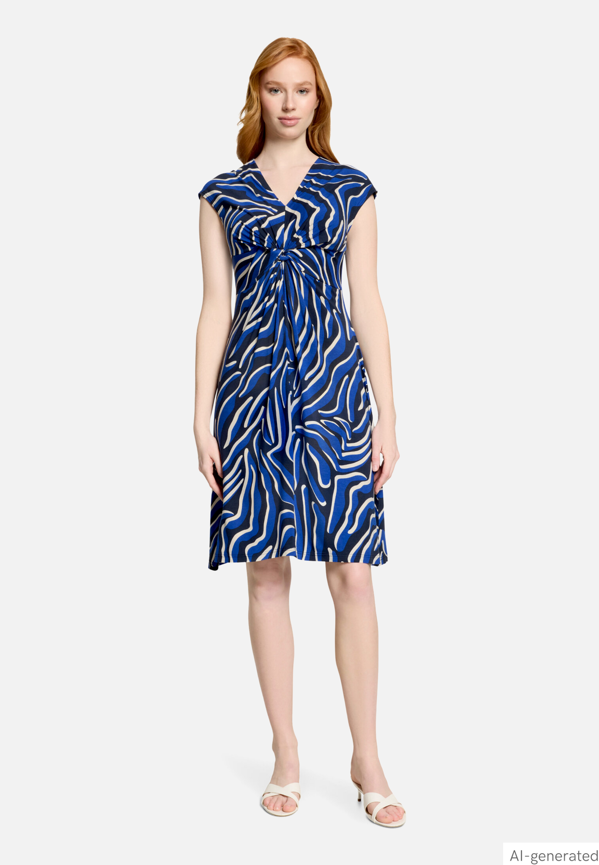Jerseykleid mit Raffung