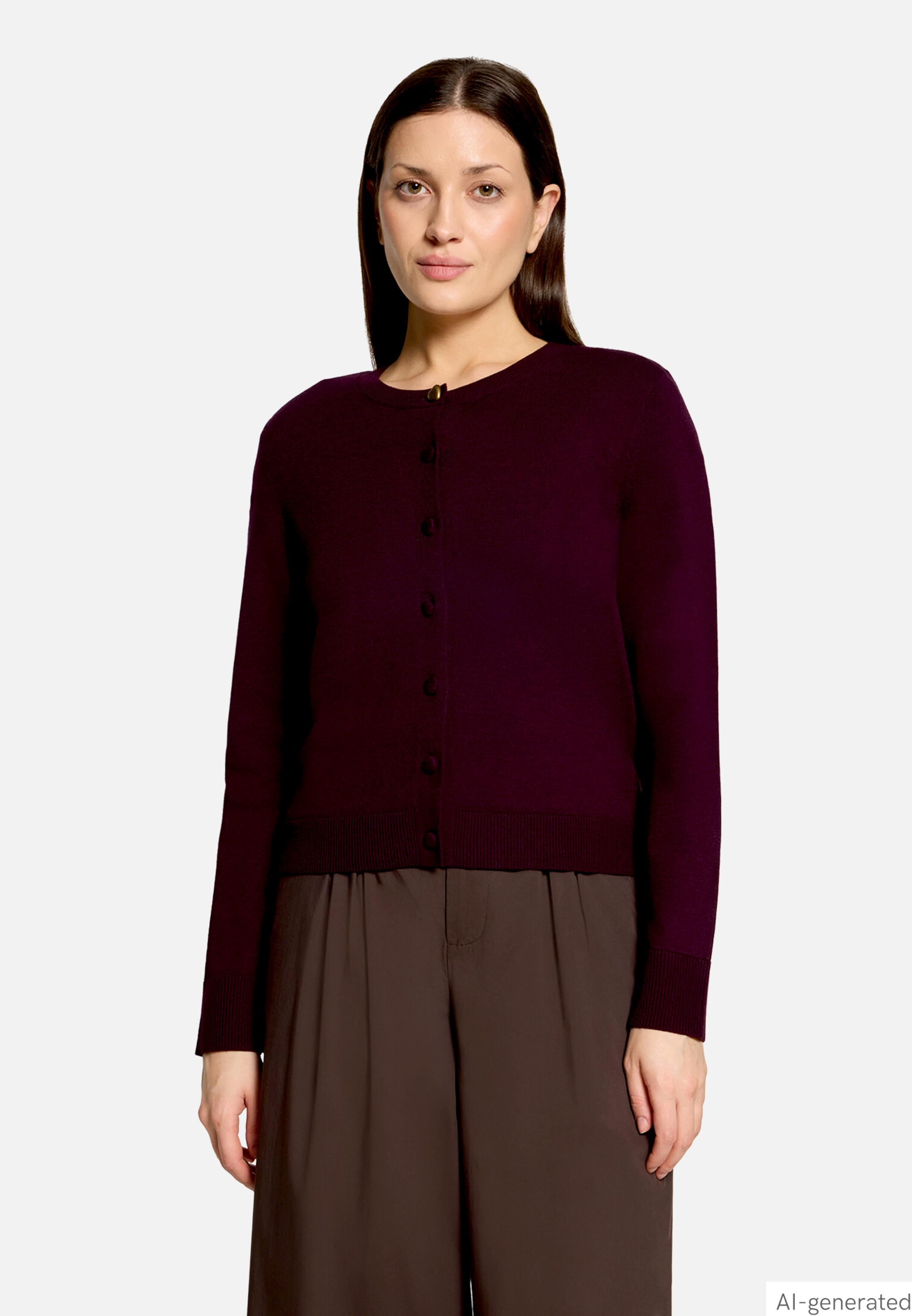 Feinstrickjacke mit Rundhalsausschnitt