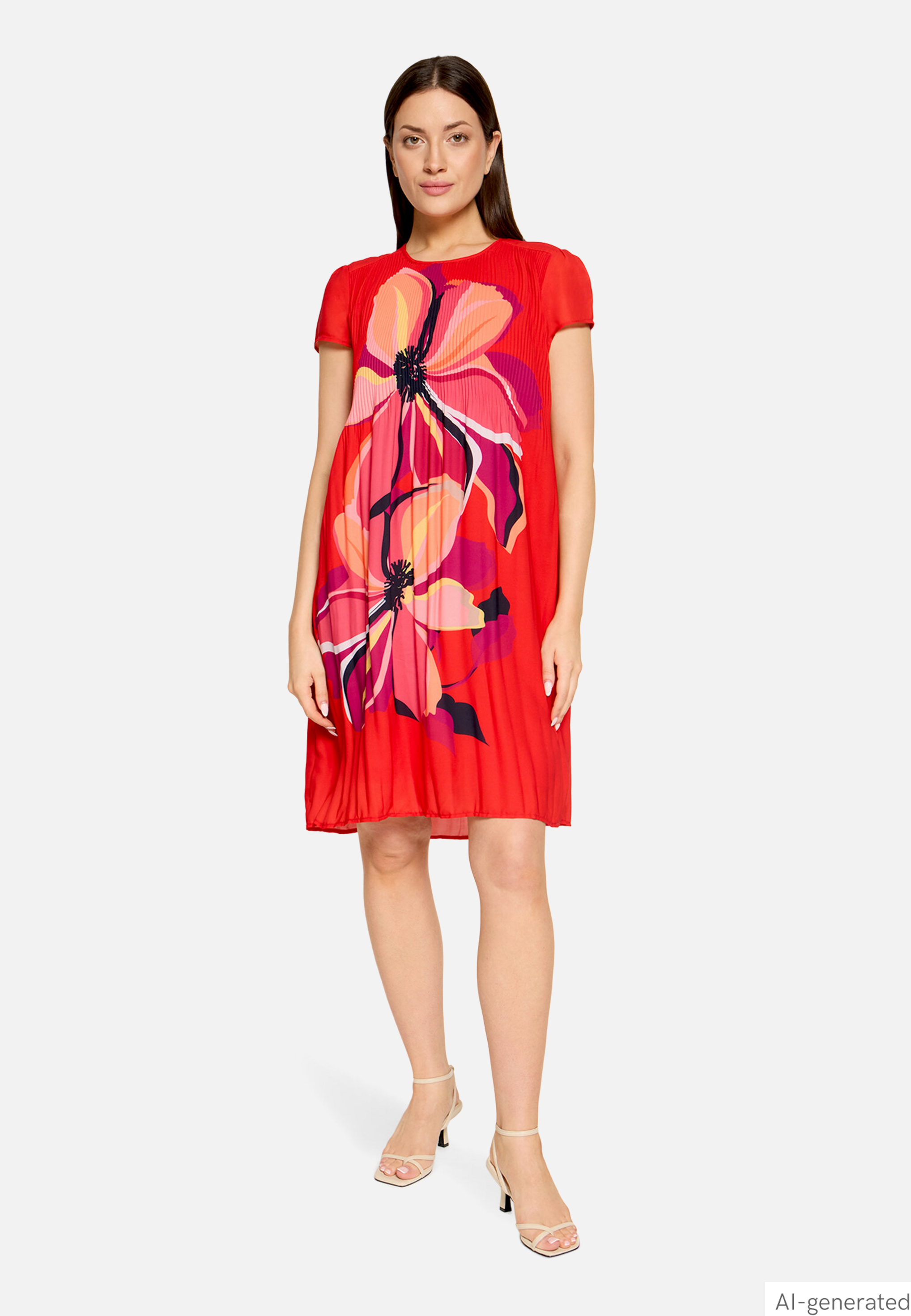Plisseekleid kurzarm