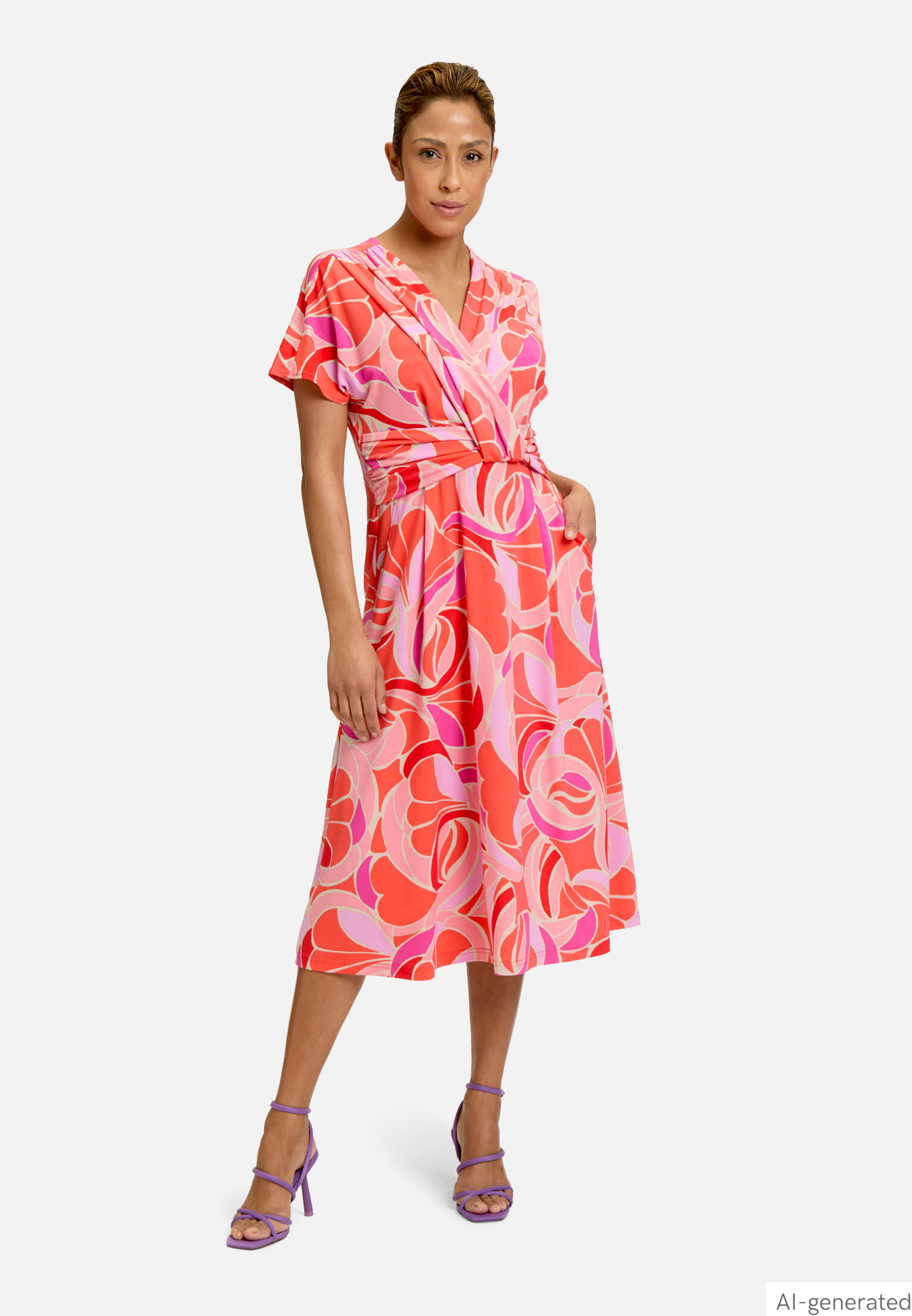 Jerseykleid mit überschnittenen Ärmeln